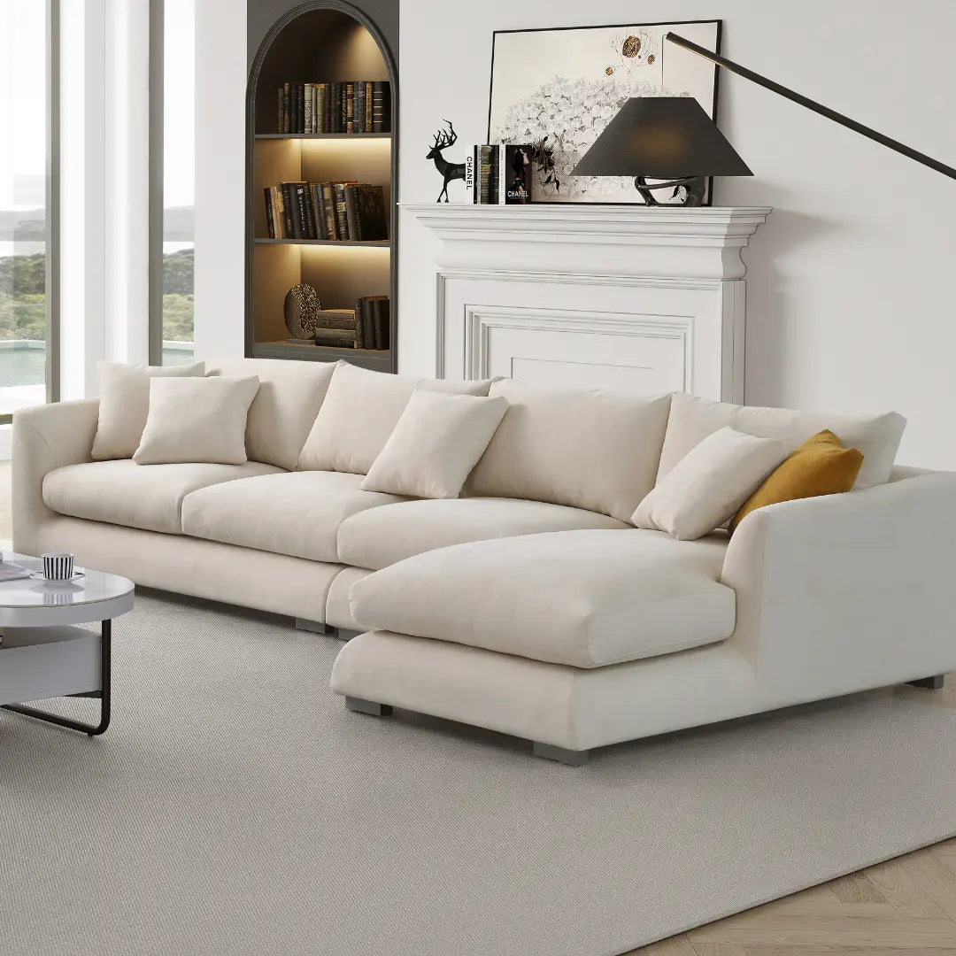 Sydney Feather Sectional Sofa - Beige