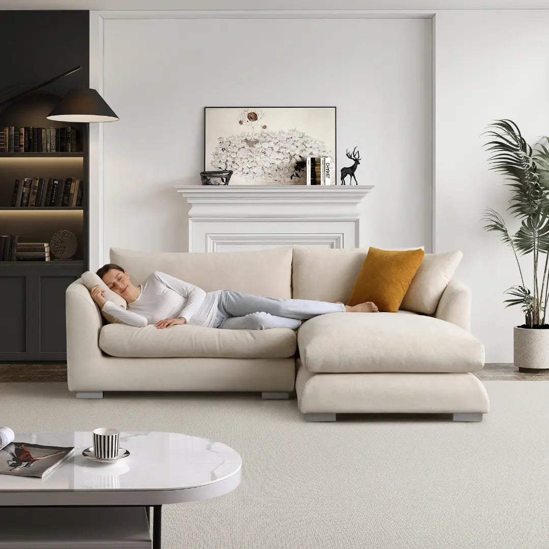 Sydney Feather Sectional Sofa - Beige