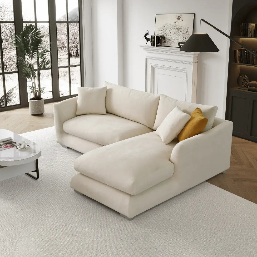 Sydney Feather Sectional Sofa - Beige