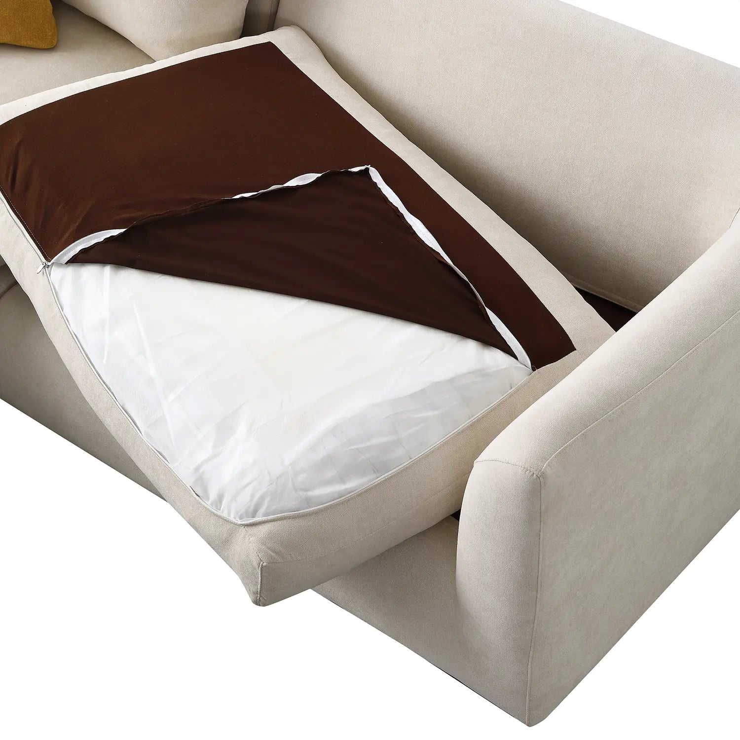 Sydney Feather Sectional Sofa - Beige