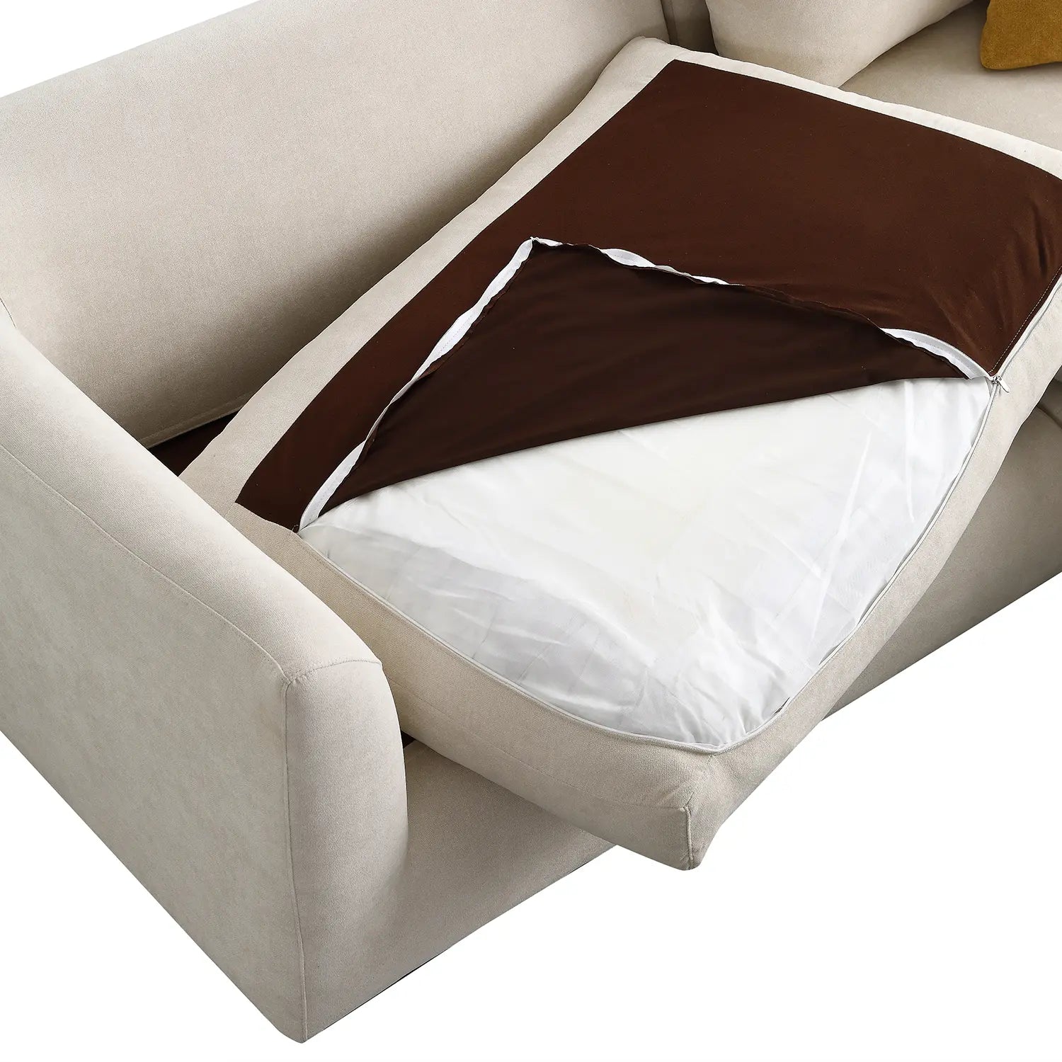 Sydney Feather Sectional Sofa - Beige