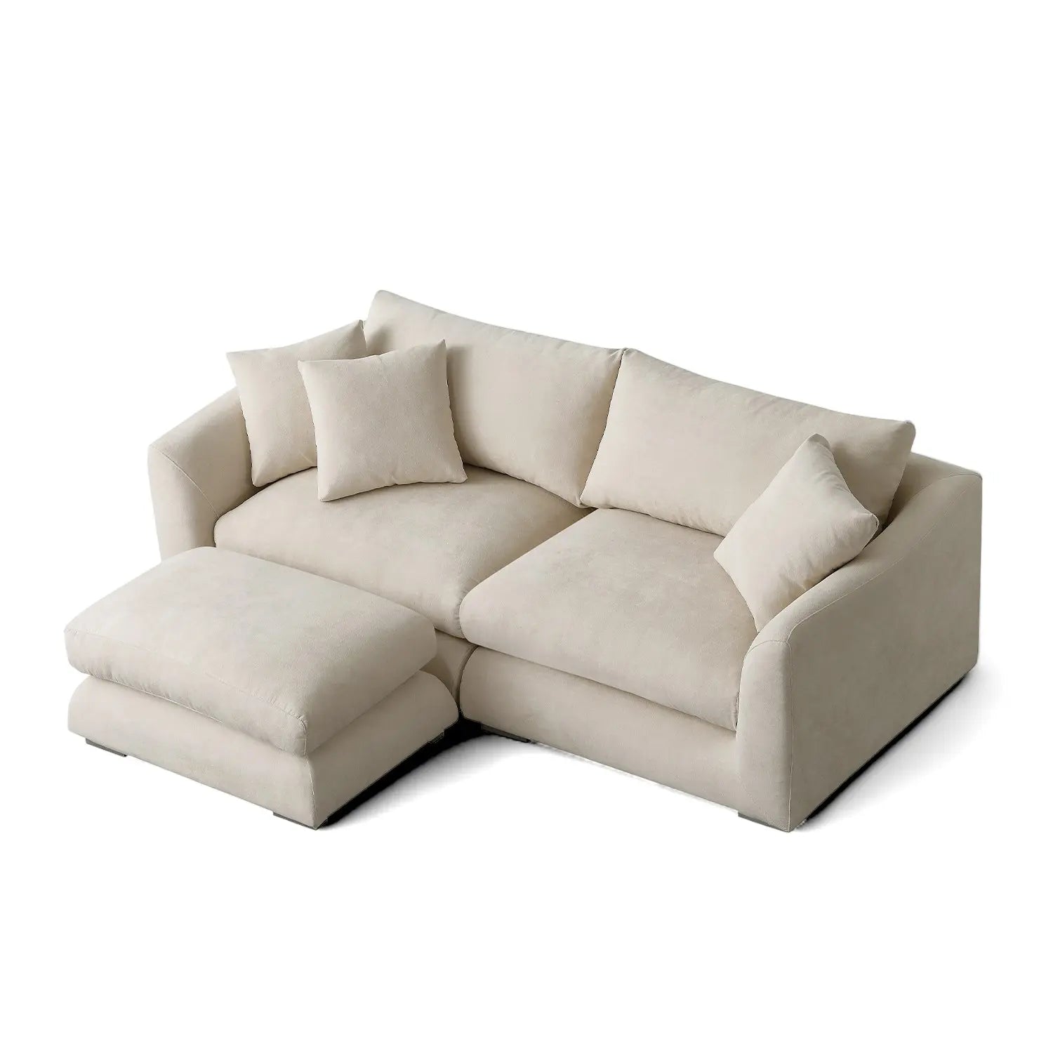 Sydney Feather Sofa + Ottoman - Beige