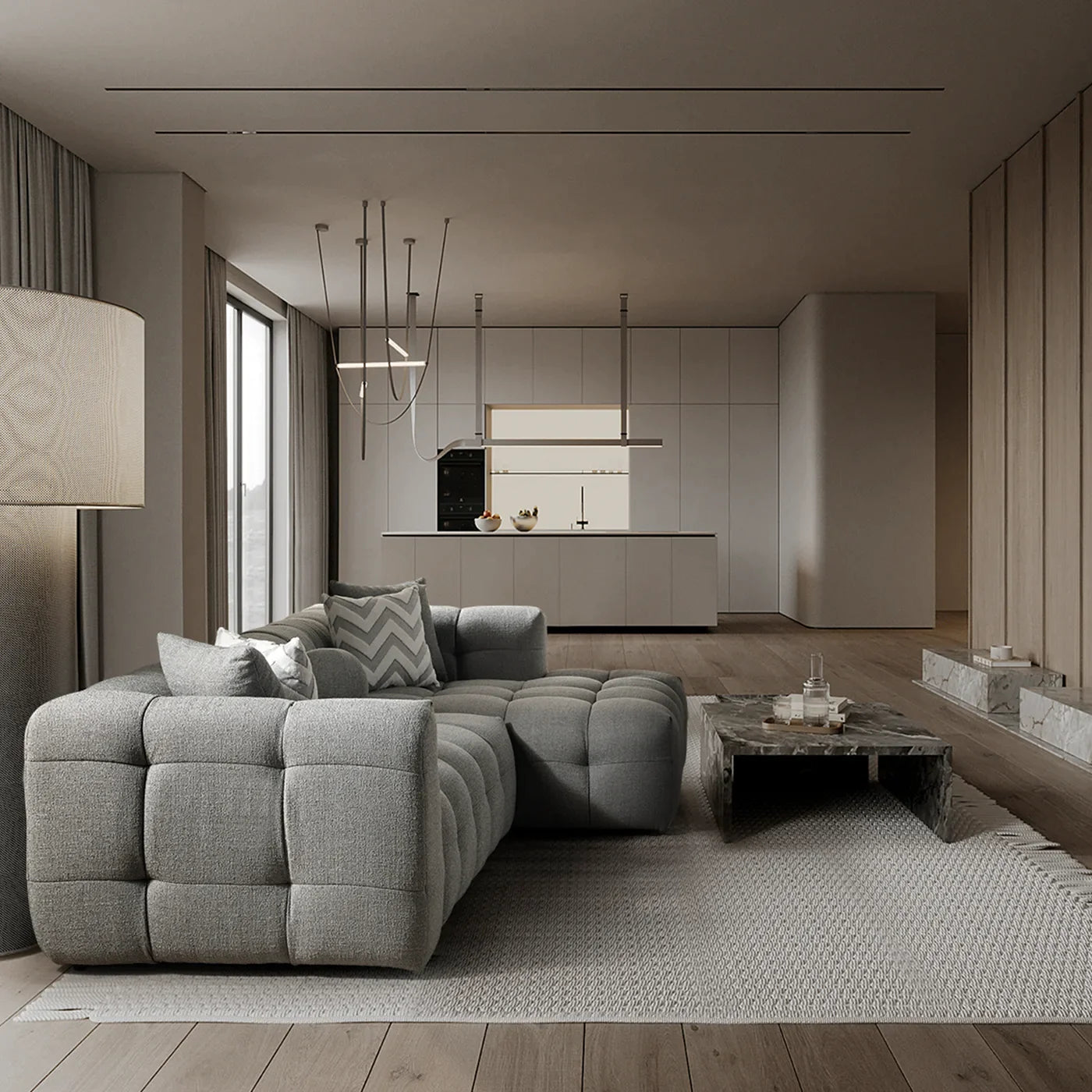 Amsterdam Sectional Sofa - Grey