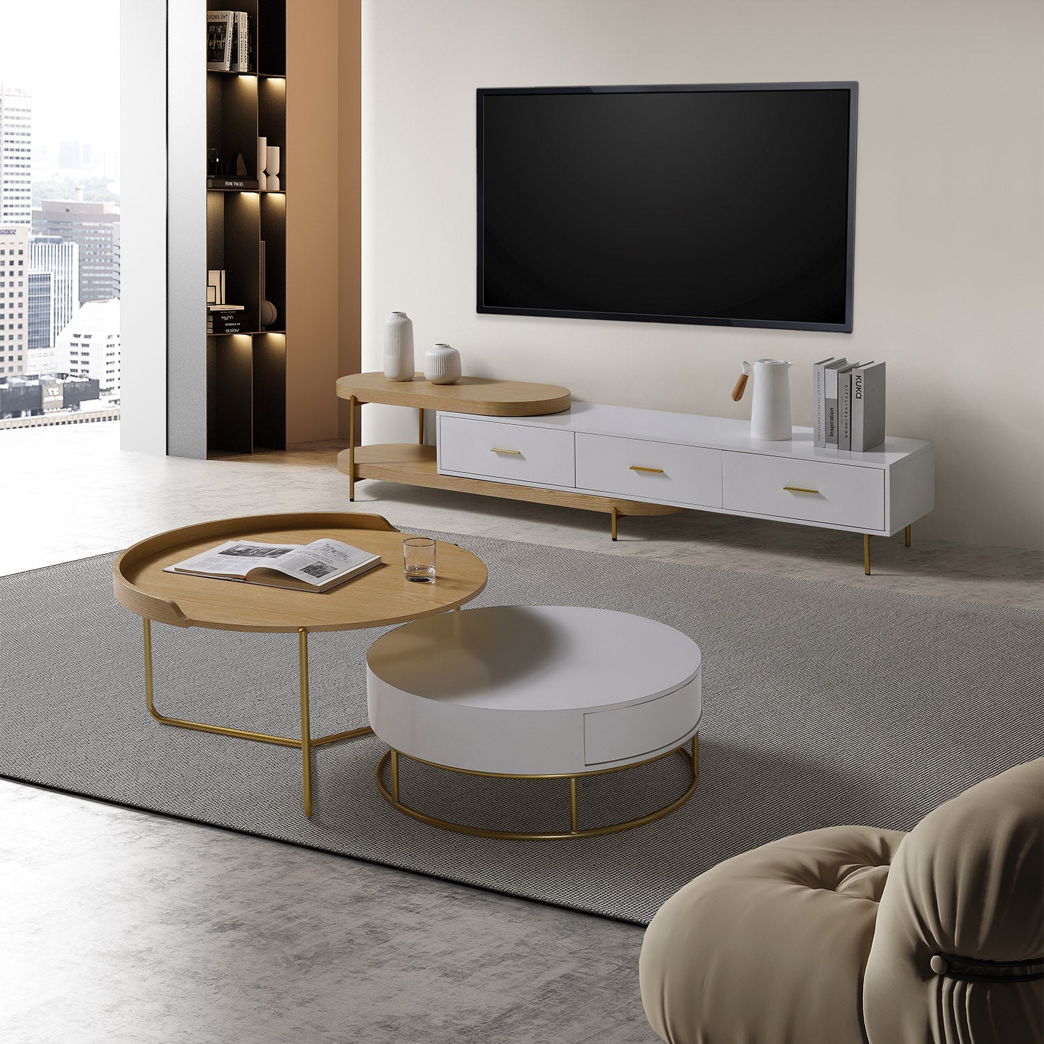 Savannah Living Room Set TV Unit and Coffee Table