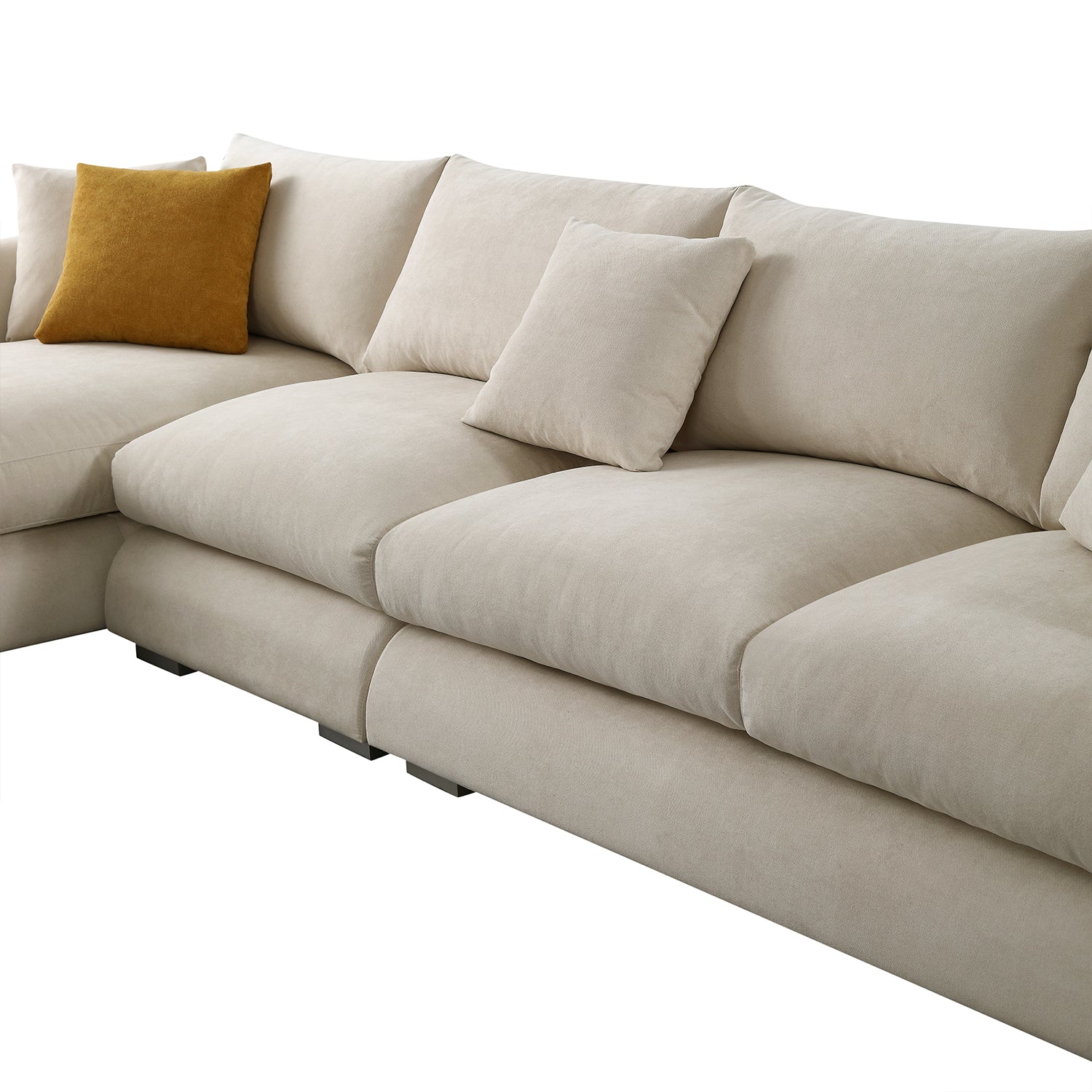 Sydney Feather Sectional Sofa - Beige