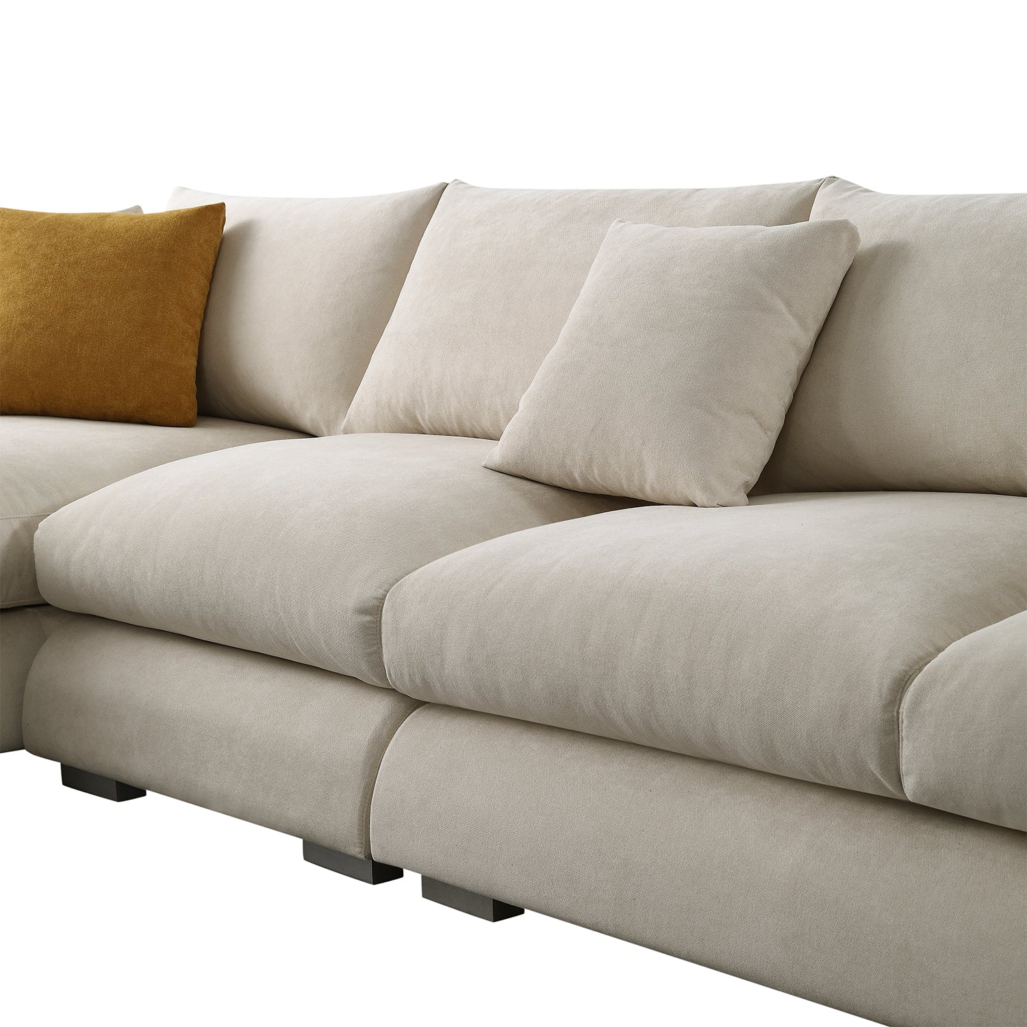 Sydney Feather Sectional Sofa - Beige