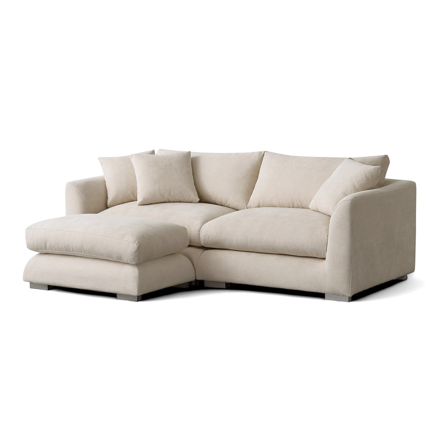 Sydney Feather Sofa + Ottoman - Beige