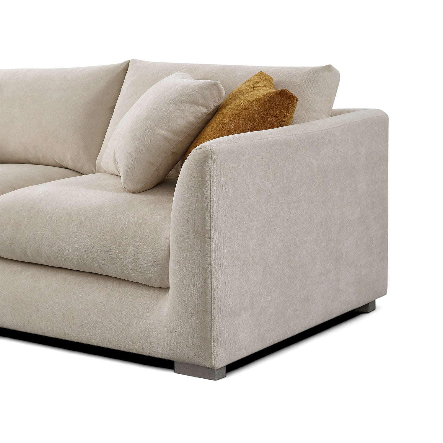 Sydney Feather Sofa + Ottoman - Beige
