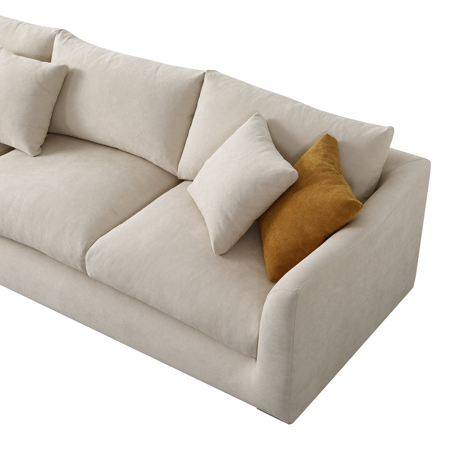 Sydney Feather Sofa + Ottoman - Beige