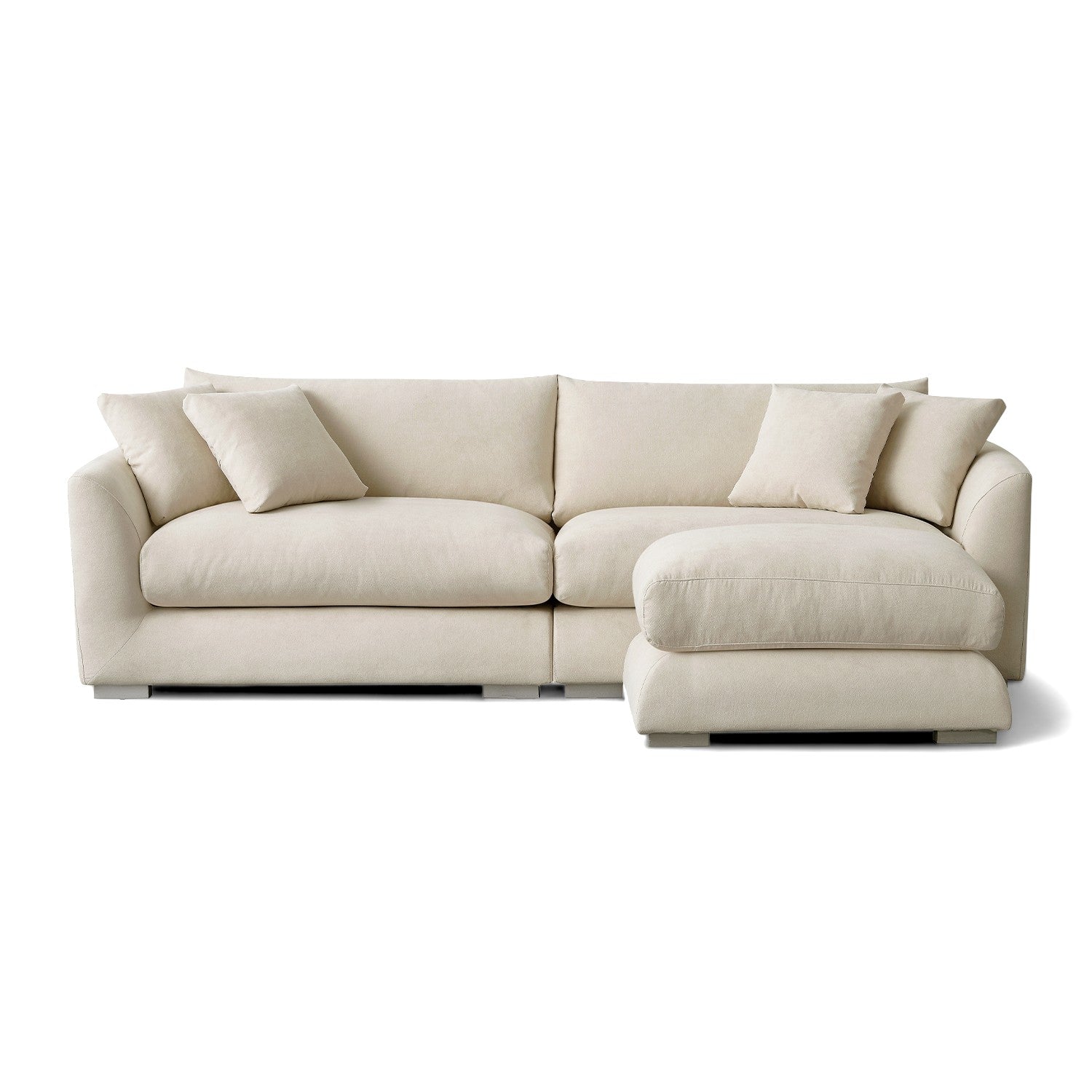 Sydney Feather Sofa + Ottoman - Beige