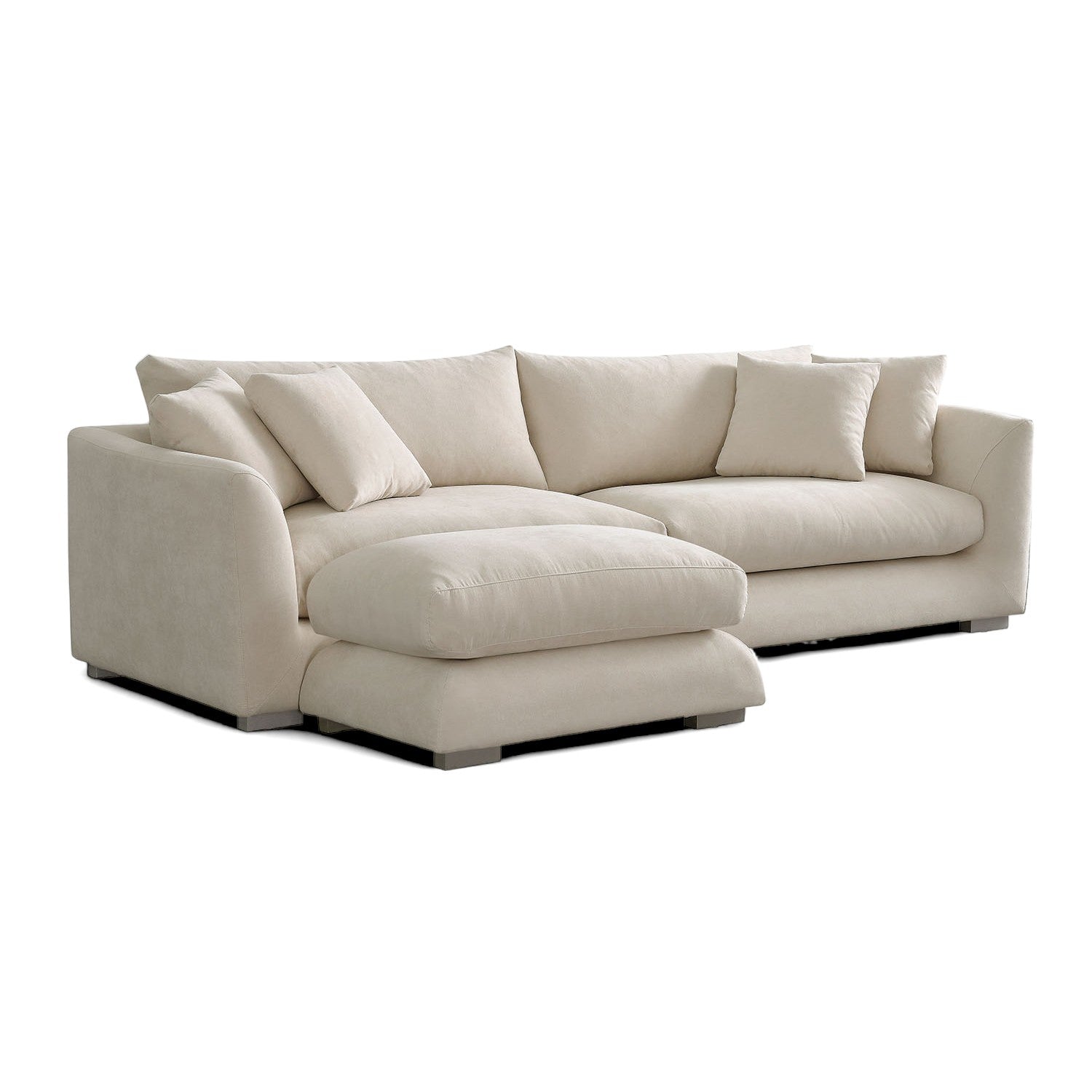 Sydney Feather Sofa + Ottoman - Beige