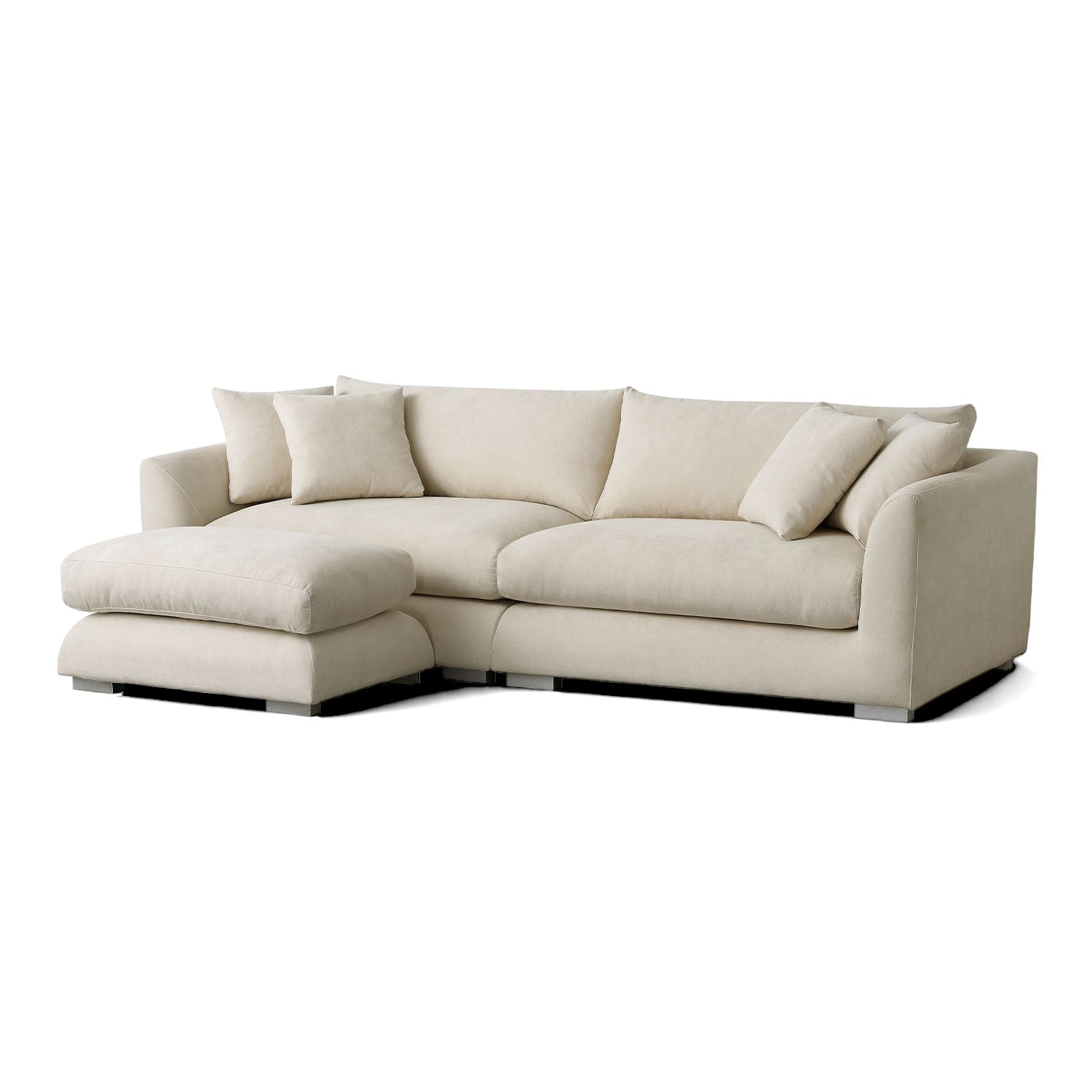 Sydney Feather Sofa + Ottoman - Beige