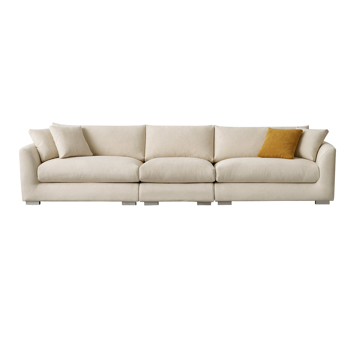Sydney Feather Sofa + Ottoman - Beige