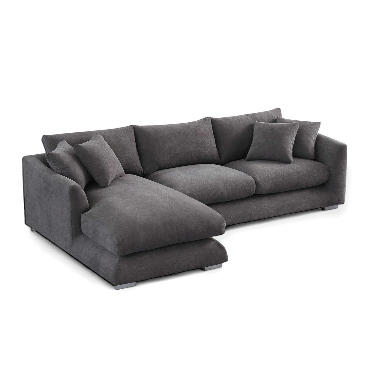 Sydney Feather Sectional Sofa - Grey