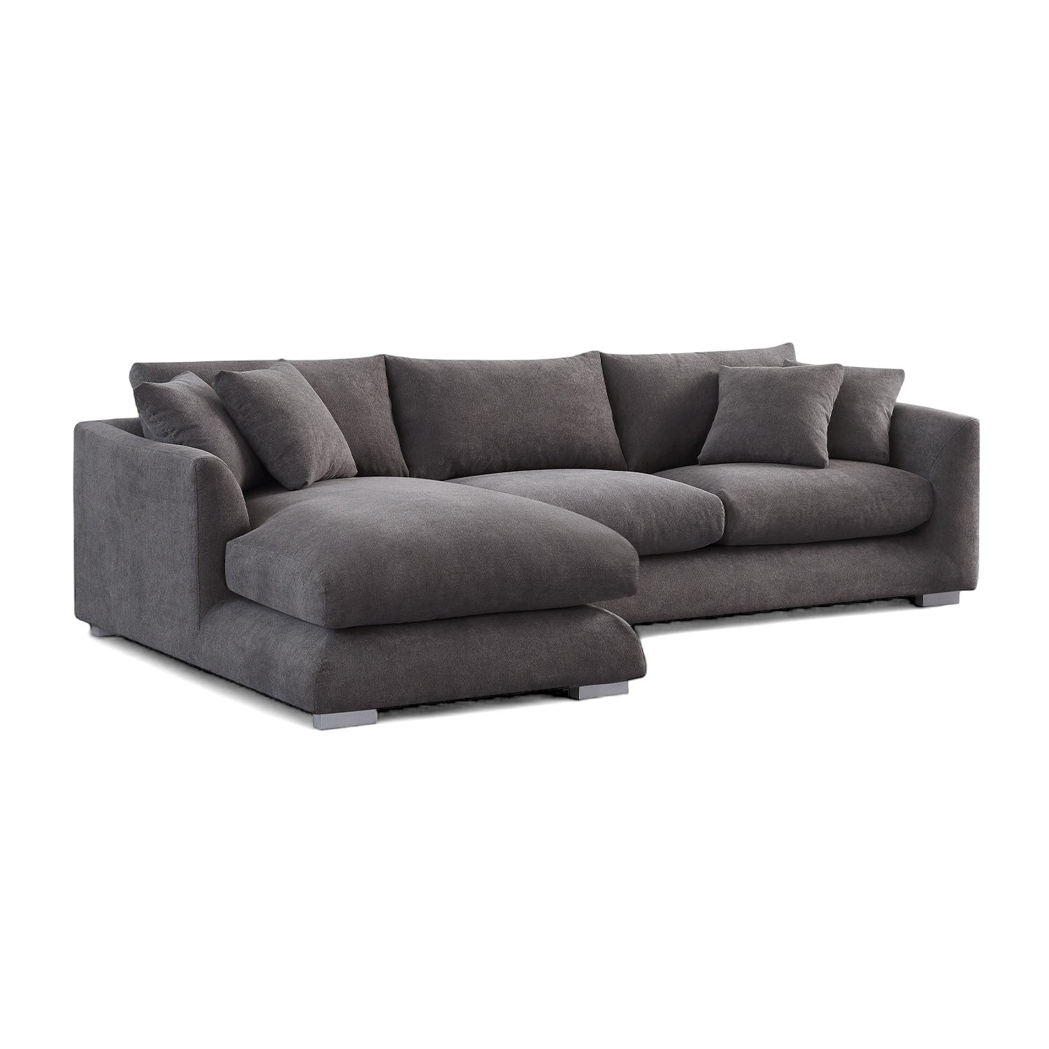 Sydney Feather Sectional Sofa - Grey