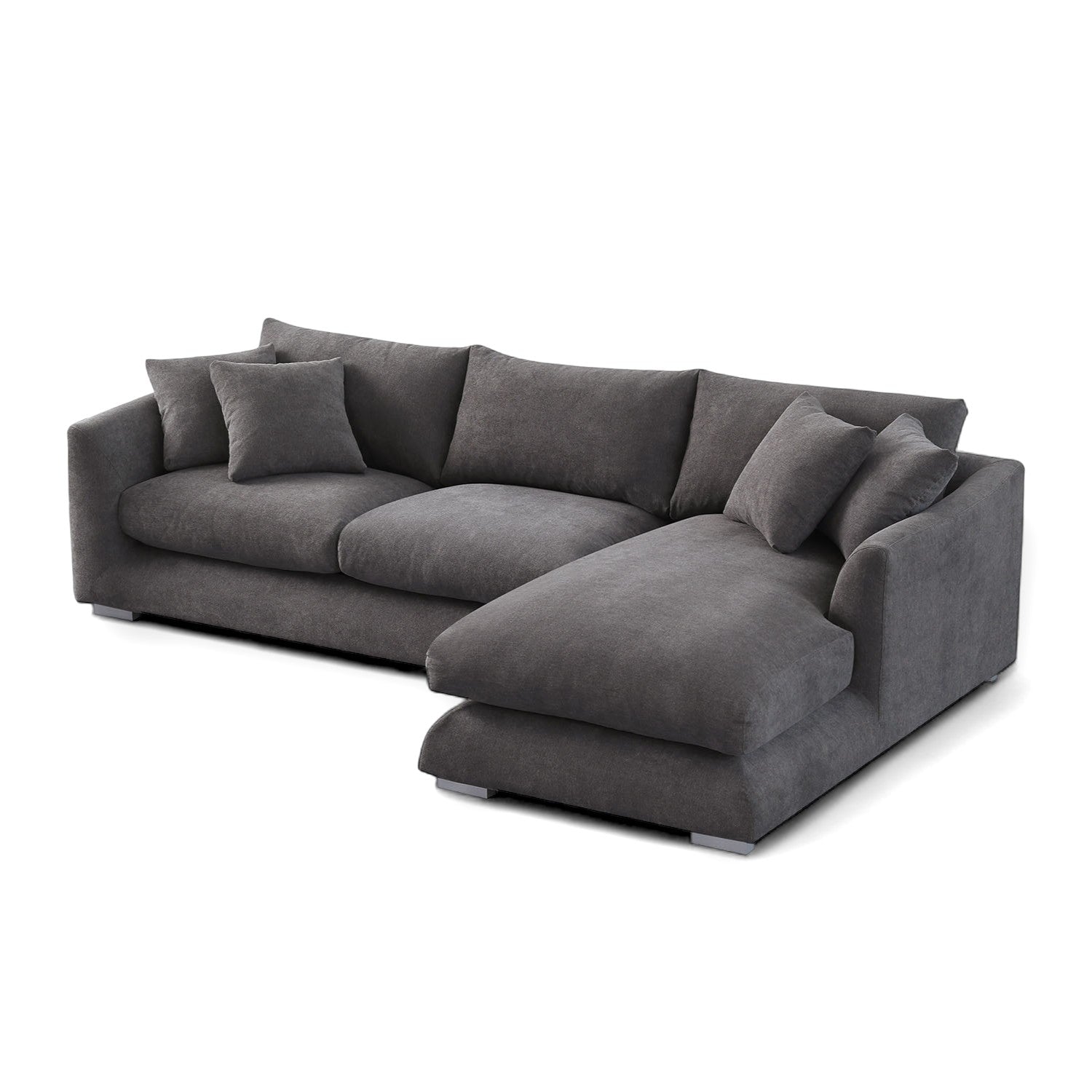 Sydney Feather Sectional Sofa - Grey