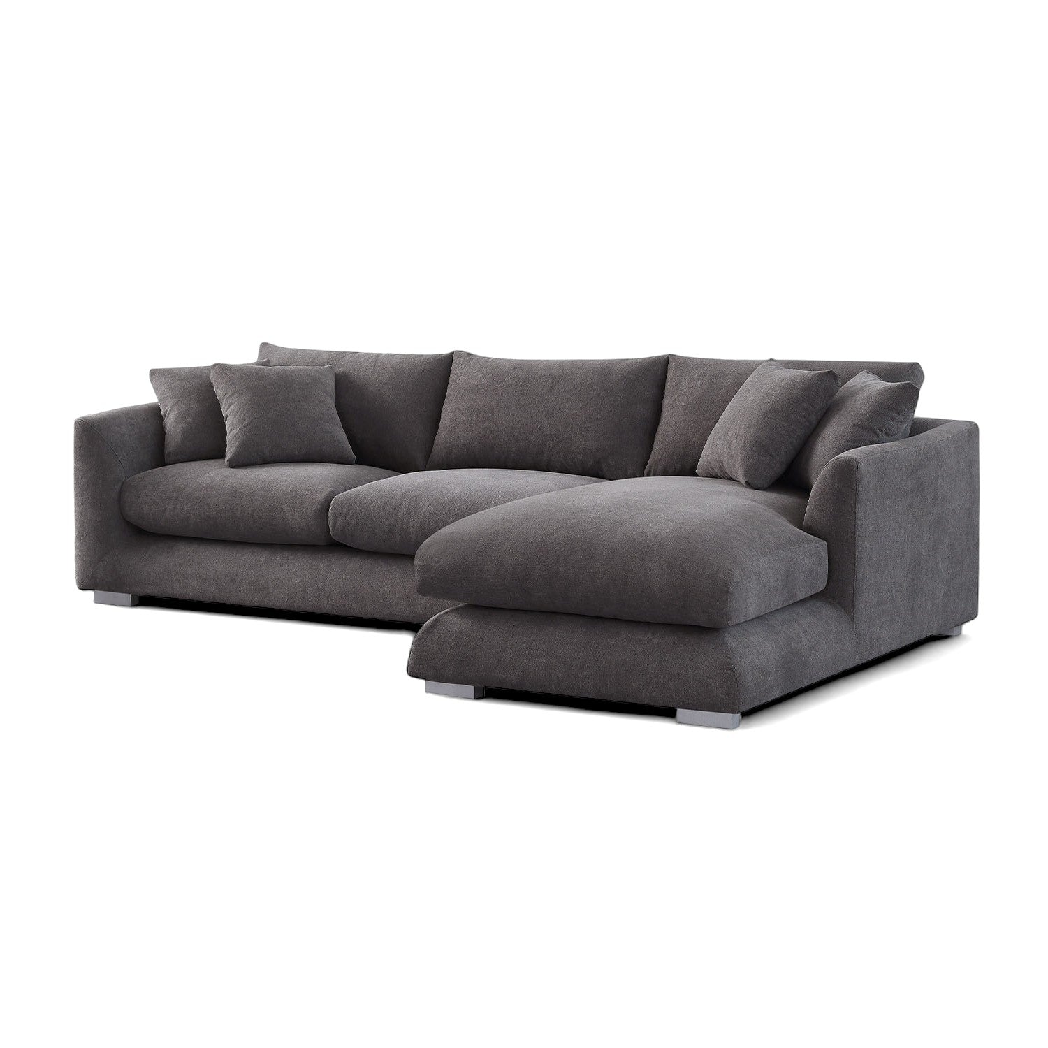 Sydney Feather Sectional Sofa - Grey