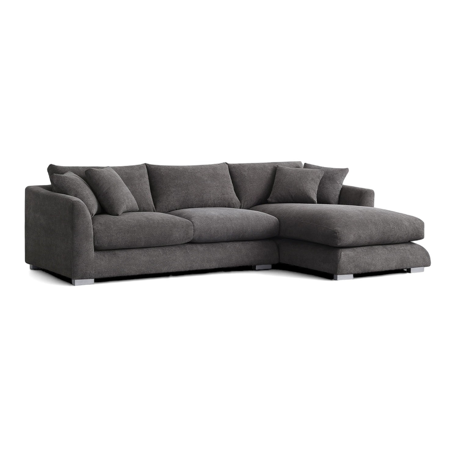 Sydney Feather Sectional Sofa - Grey