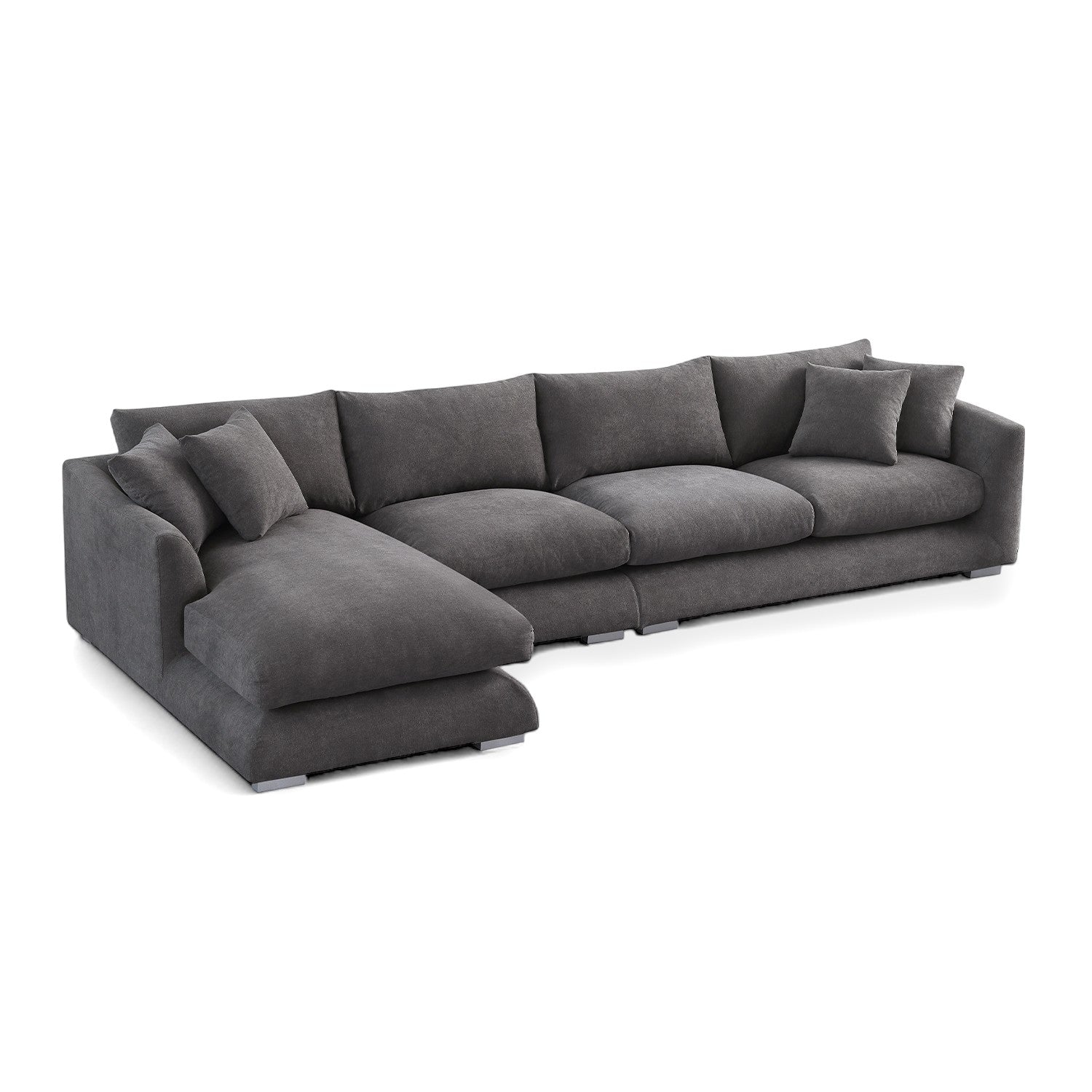 Sydney Feather Sectional Sofa - Grey