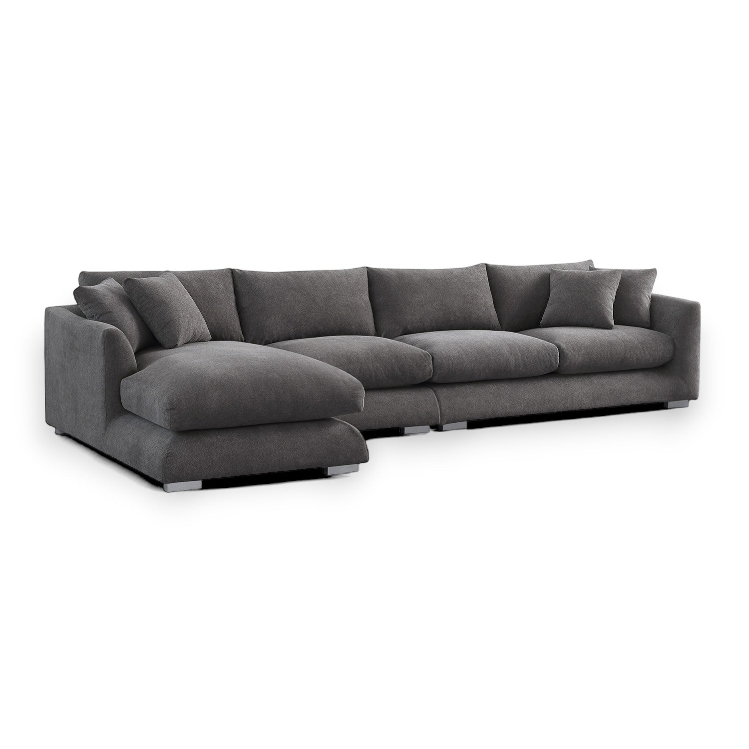 Sydney Feather Sectional Sofa - Grey