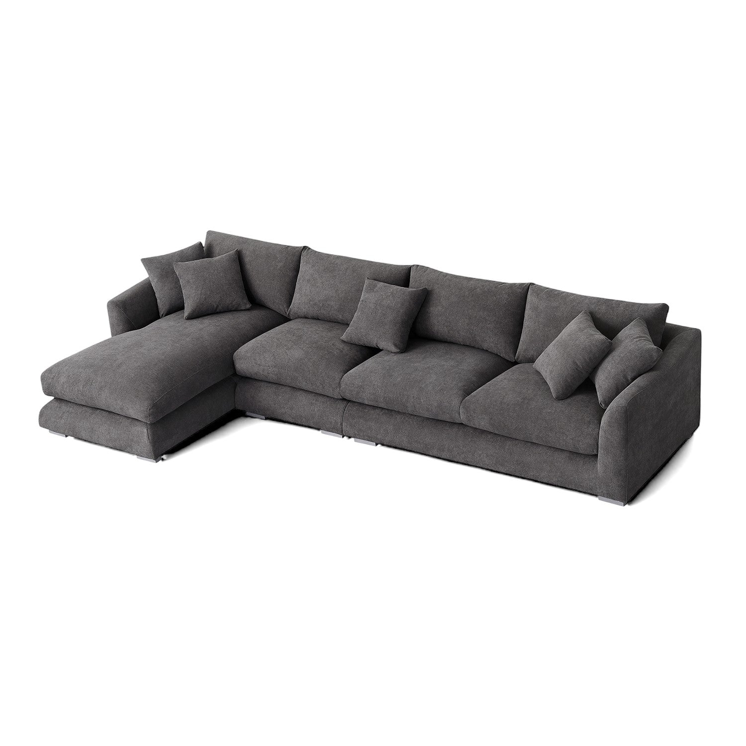 Sydney Feather Sectional Sofa - Grey