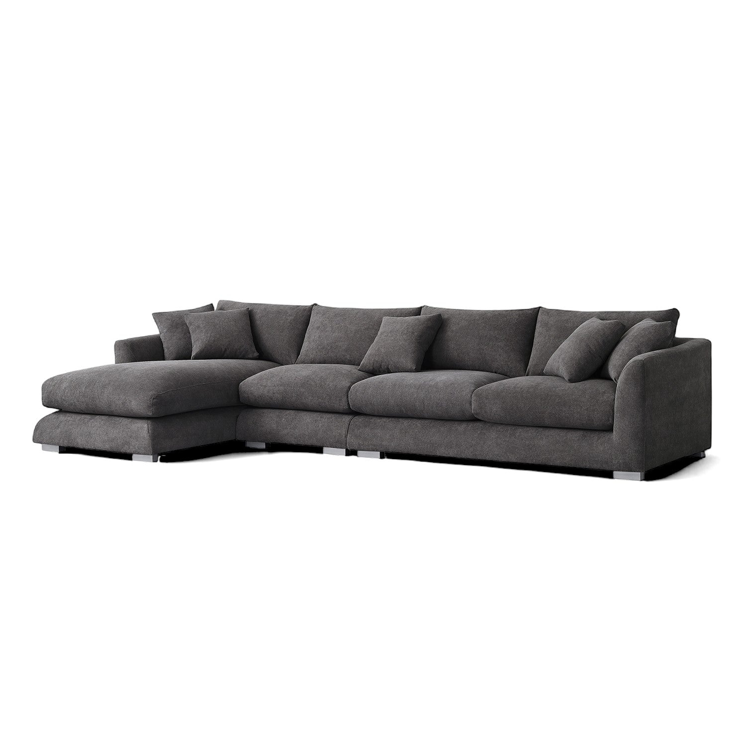 Sydney Feather Sectional Sofa - Grey