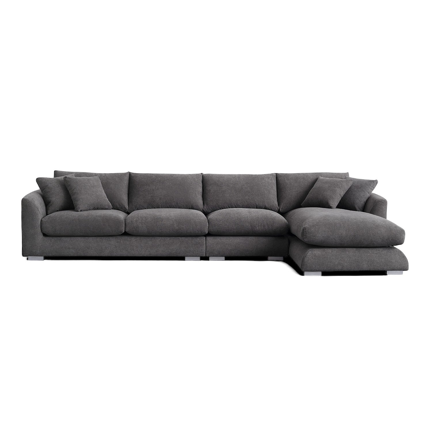 Sydney Feather Sectional Sofa - Grey