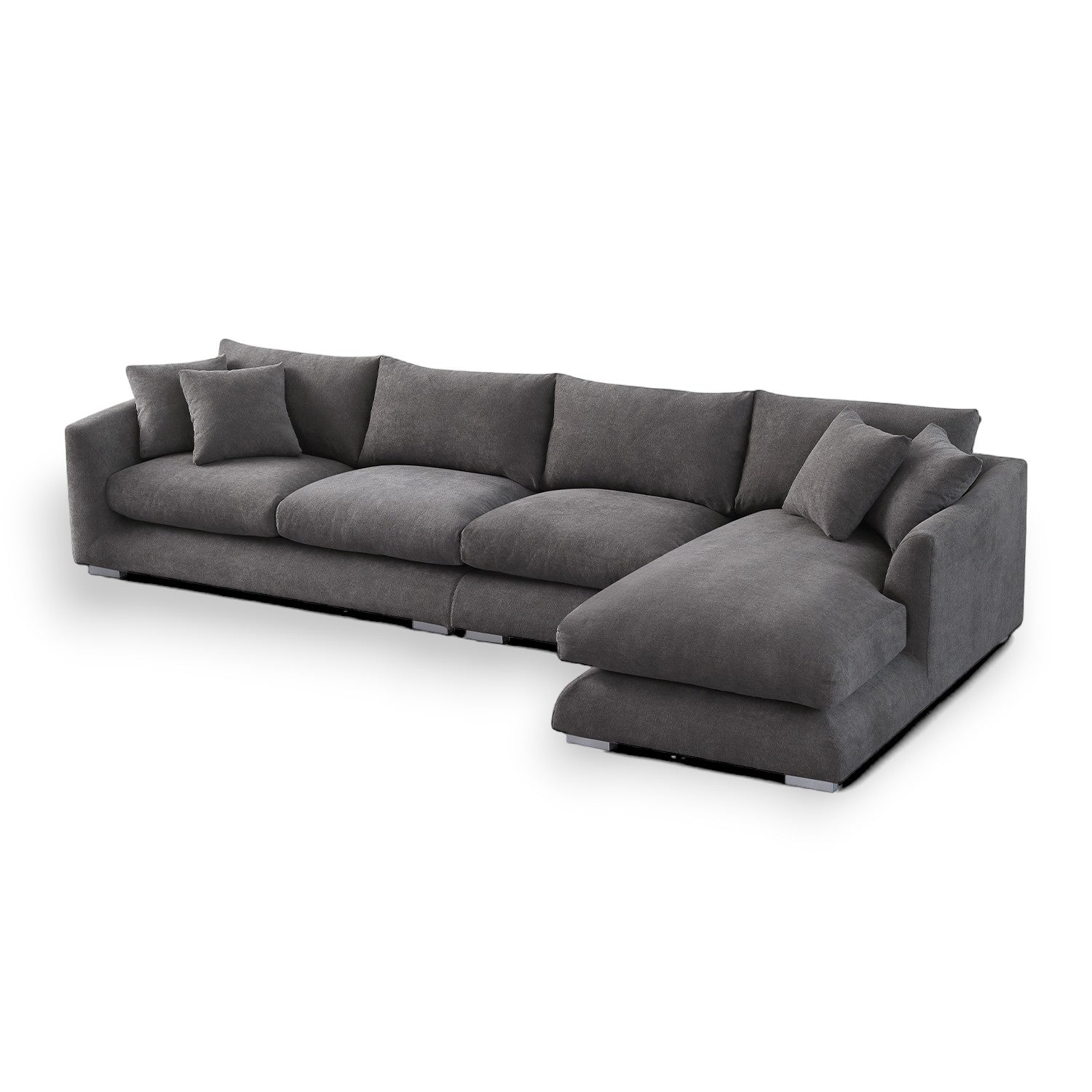 Sydney Feather Sectional Sofa - Grey