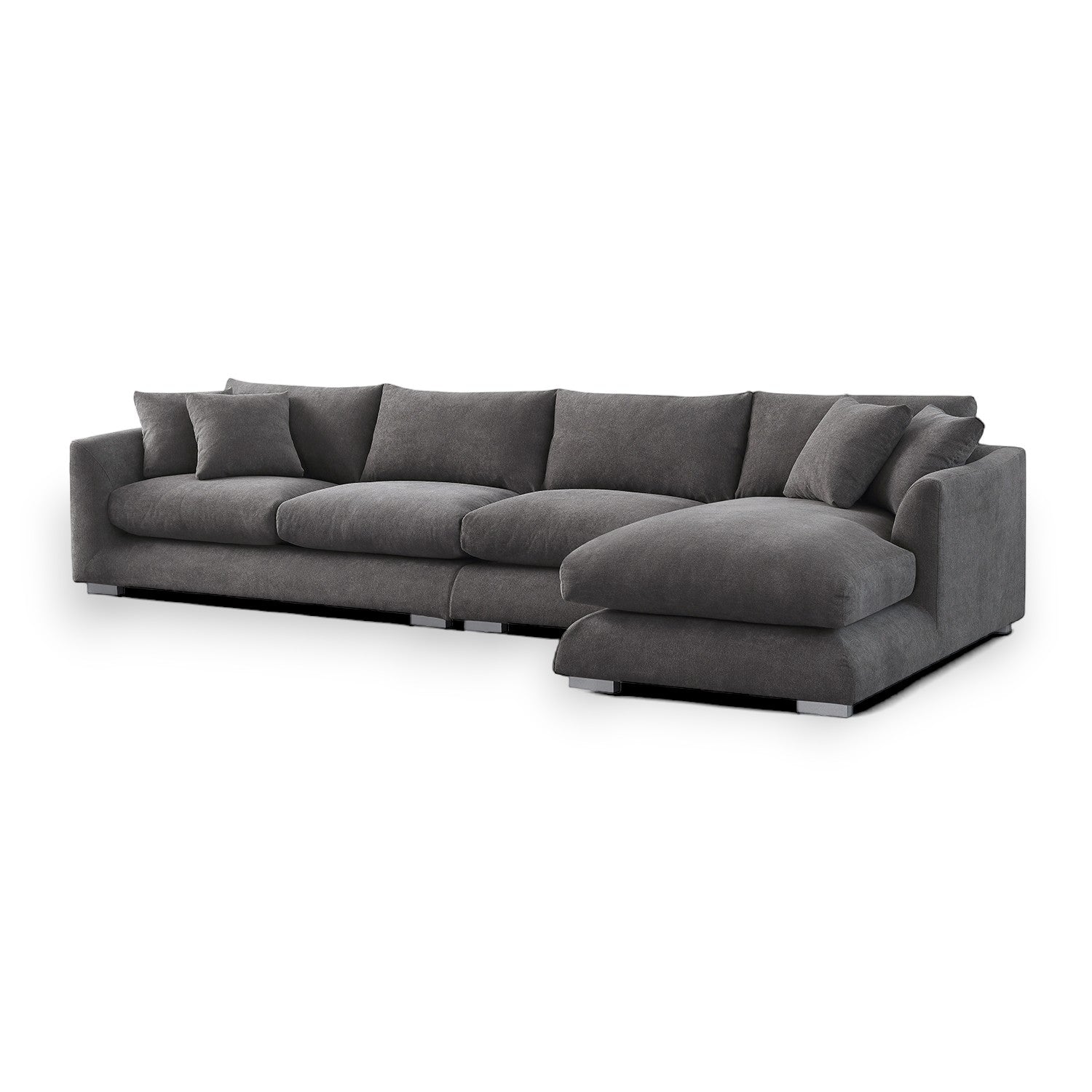 Sydney Feather Sectional Sofa - Grey