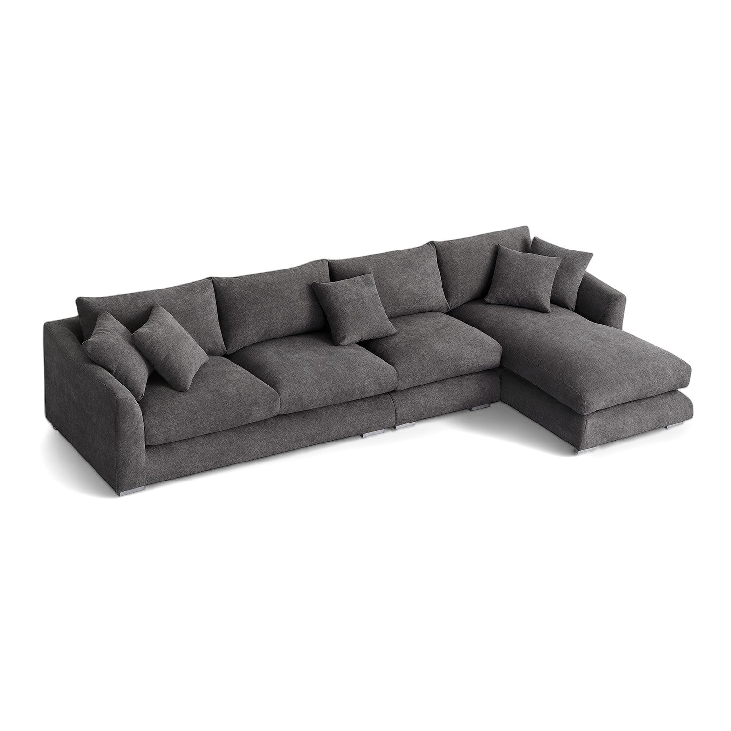 Sydney Feather Sectional Sofa - Grey
