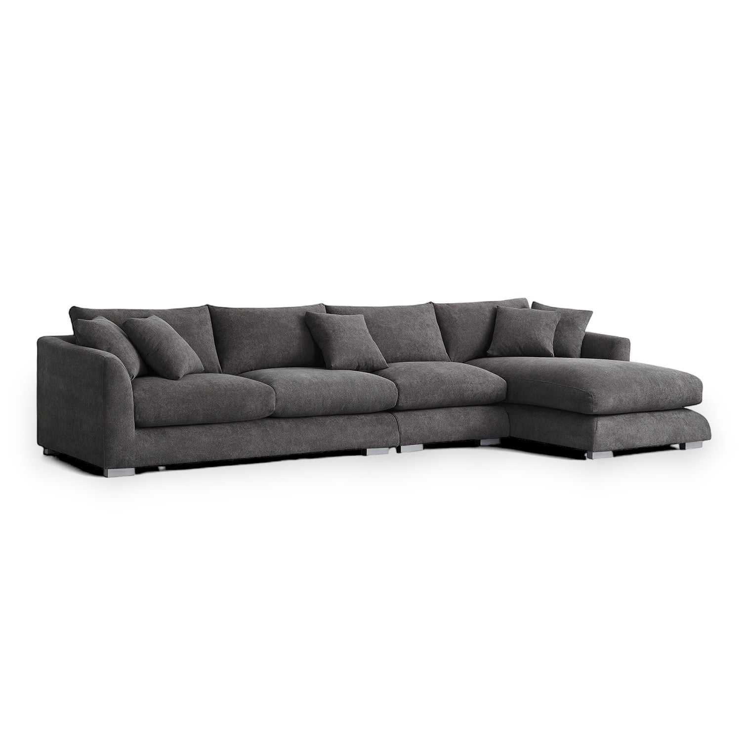 Sydney Feather Sectional Sofa - Grey