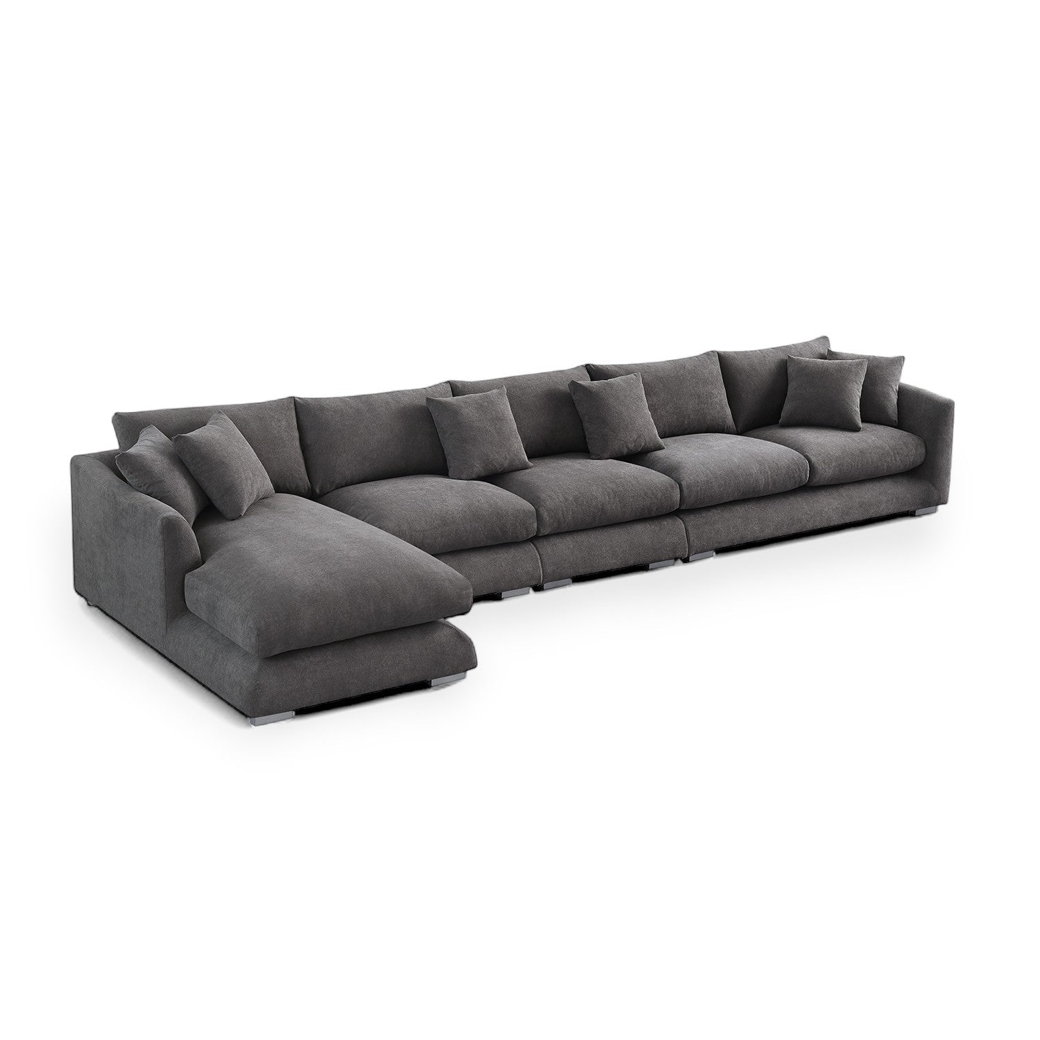 Sydney Feather Sectional Sofa - Grey