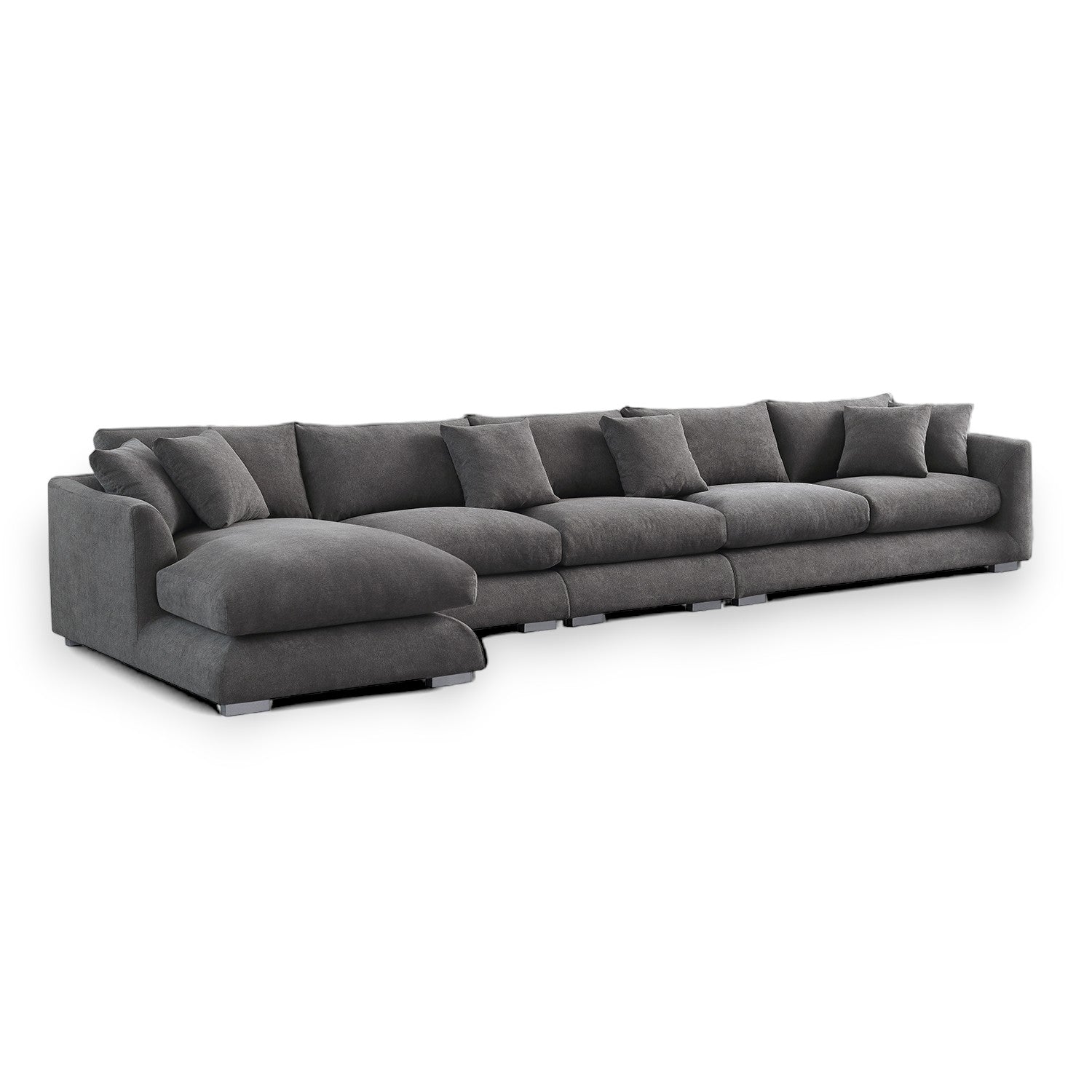 Sydney Feather Sectional Sofa - Grey