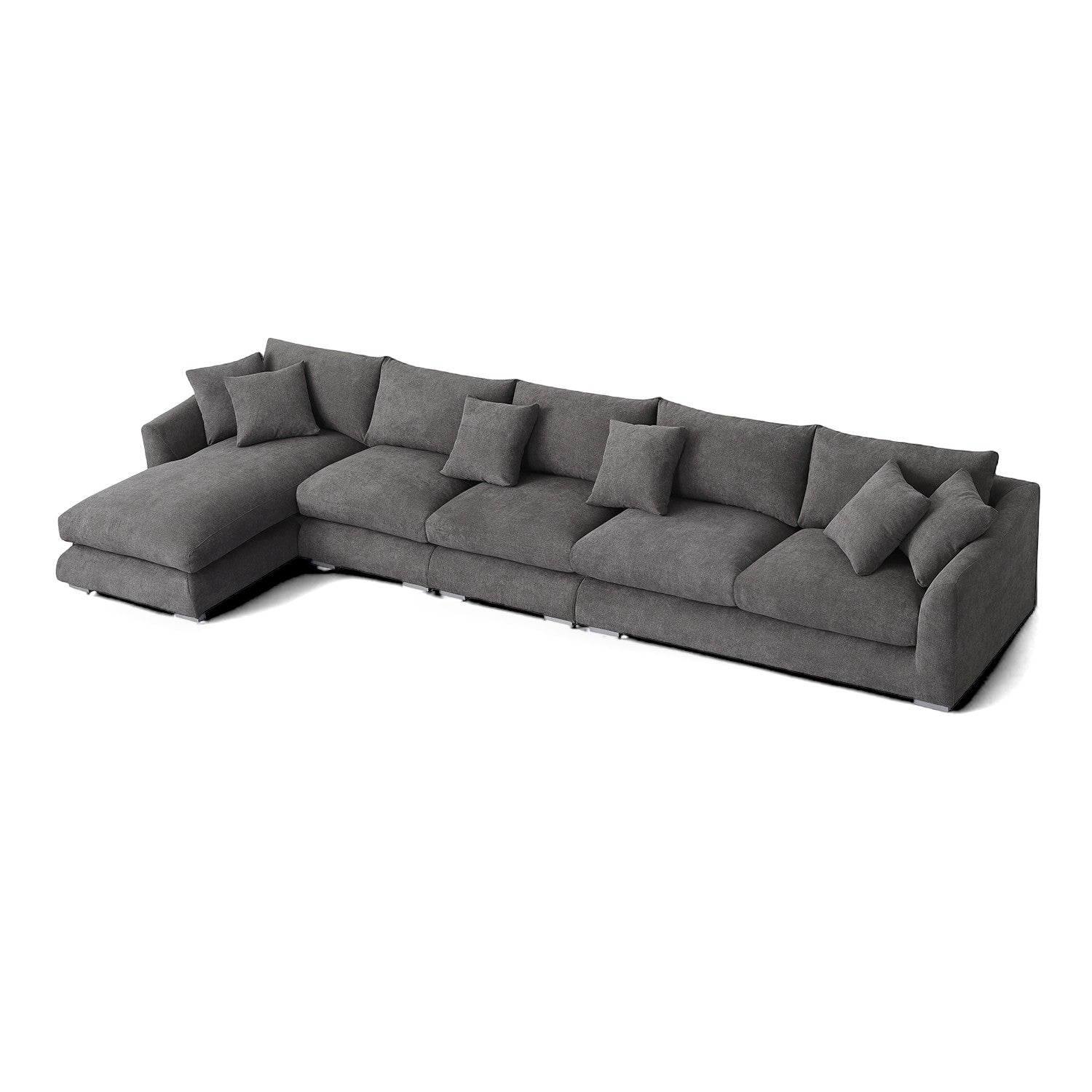 Sydney Feather Sectional Sofa - Grey