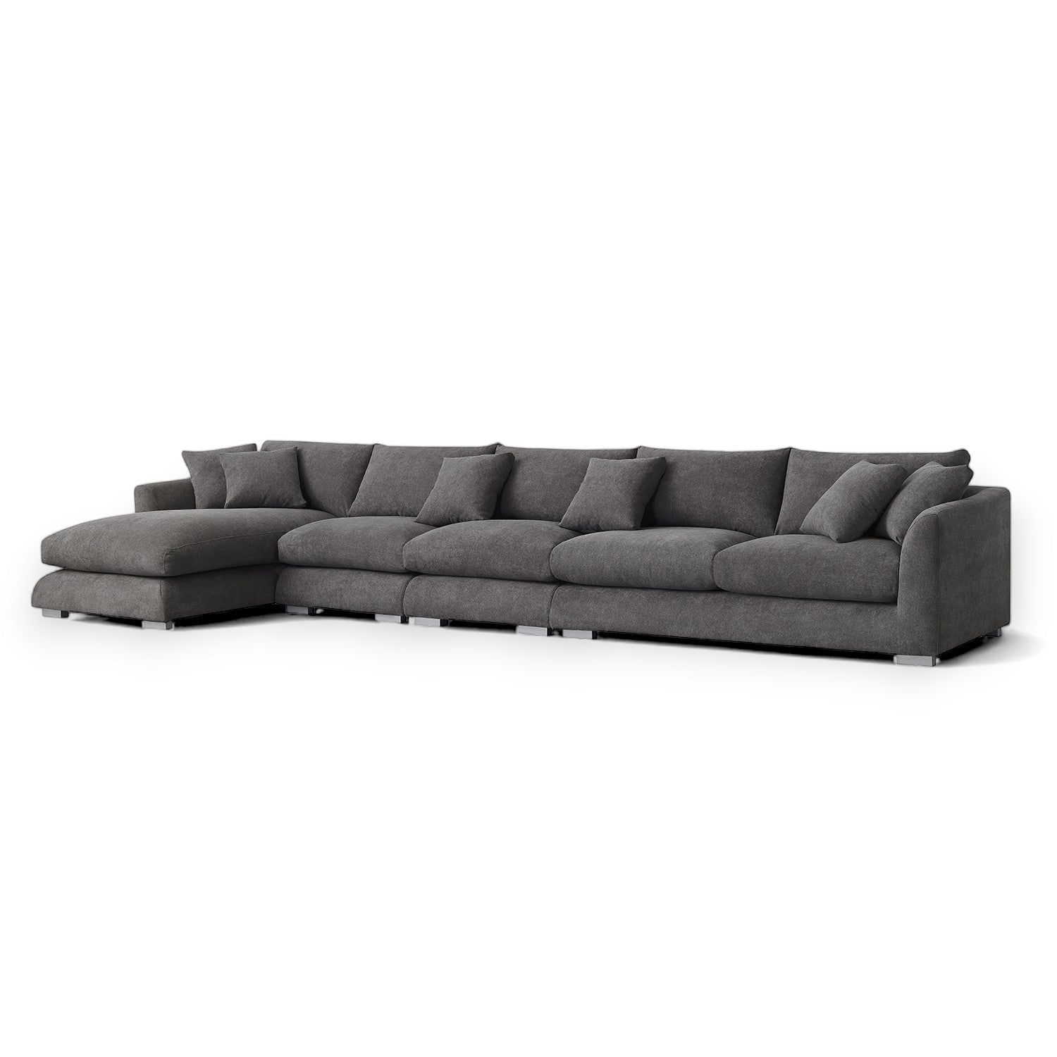 Sydney Feather Sectional Sofa - Grey