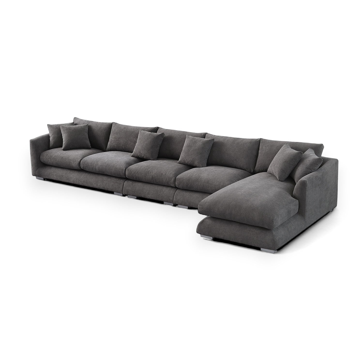 Sydney Feather Sectional Sofa - Grey
