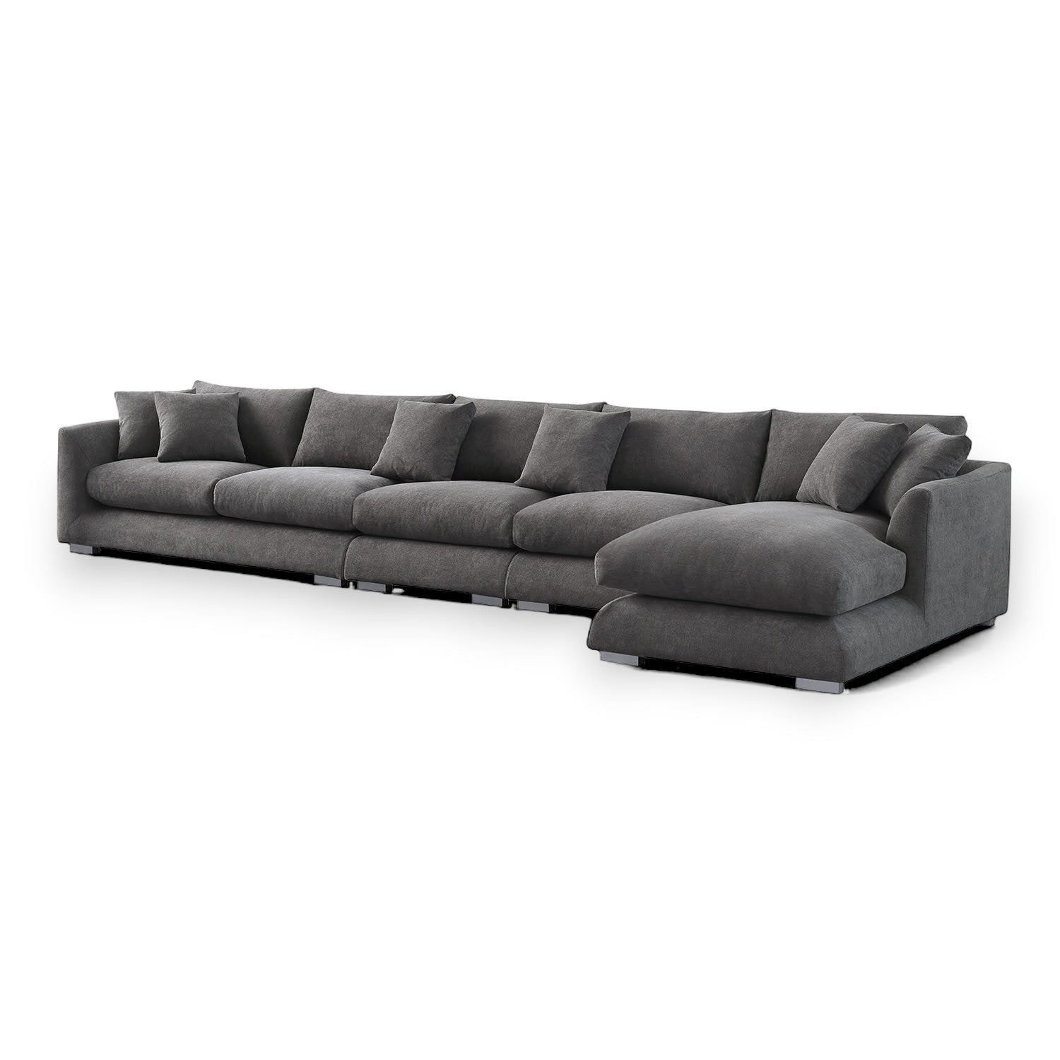 Sydney Feather Sectional Sofa - Grey