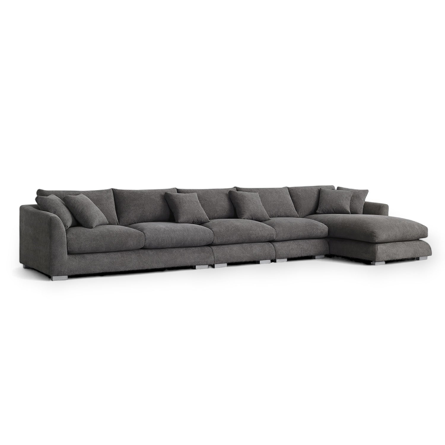 Sydney Feather Sectional Sofa - Grey