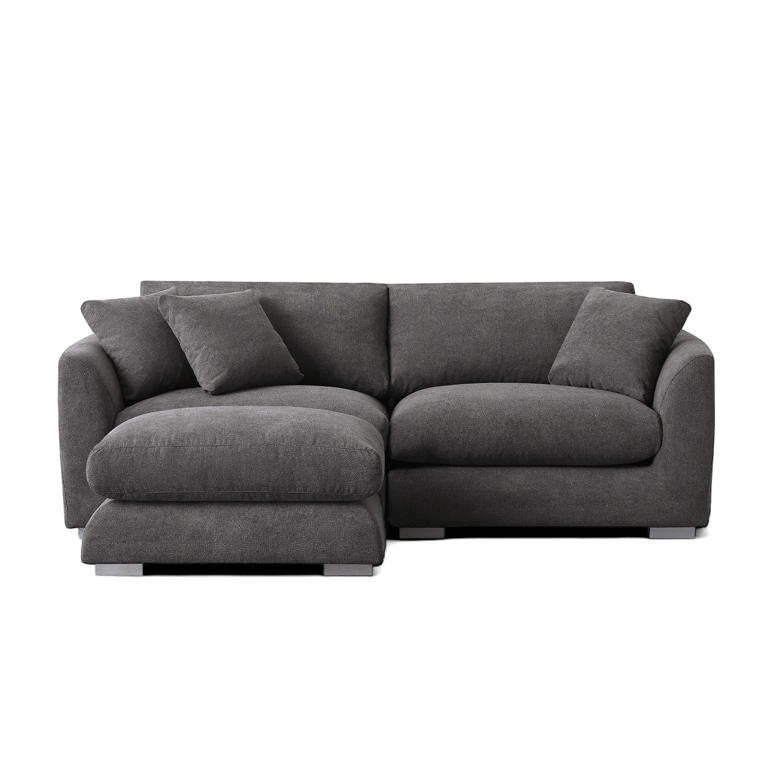 Sydney Feather Sofa + Ottoman - Grey