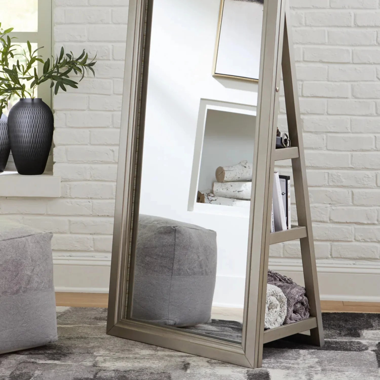 Antwerp Floor Standing Mirror with Storage