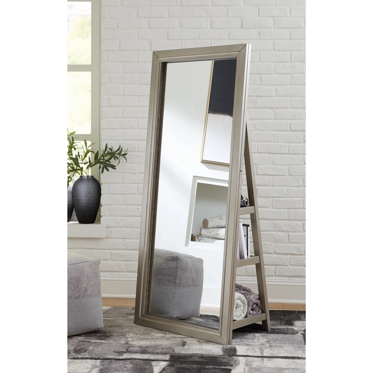 Antwerp Floor Standing Mirror with Storage