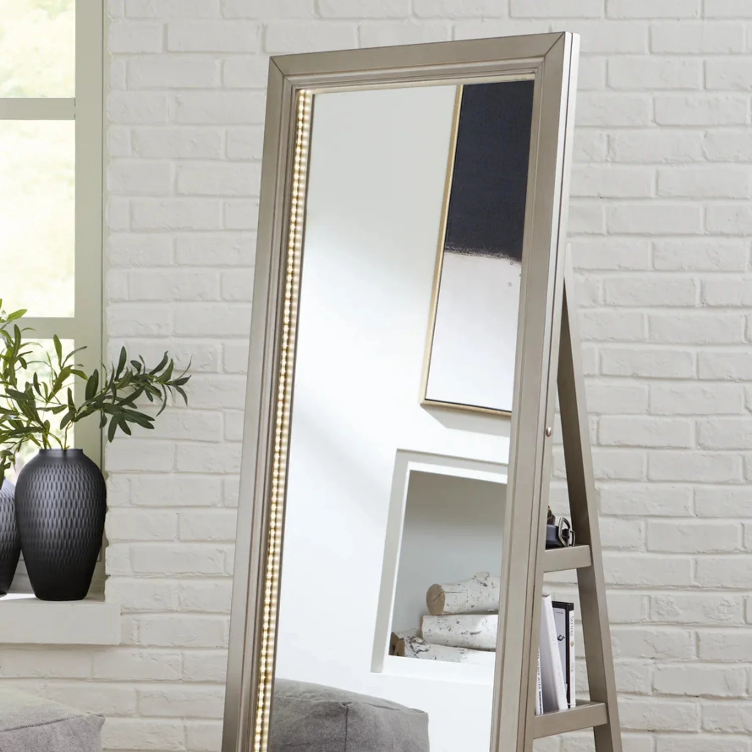 Antwerp Floor Standing Mirror with Storage