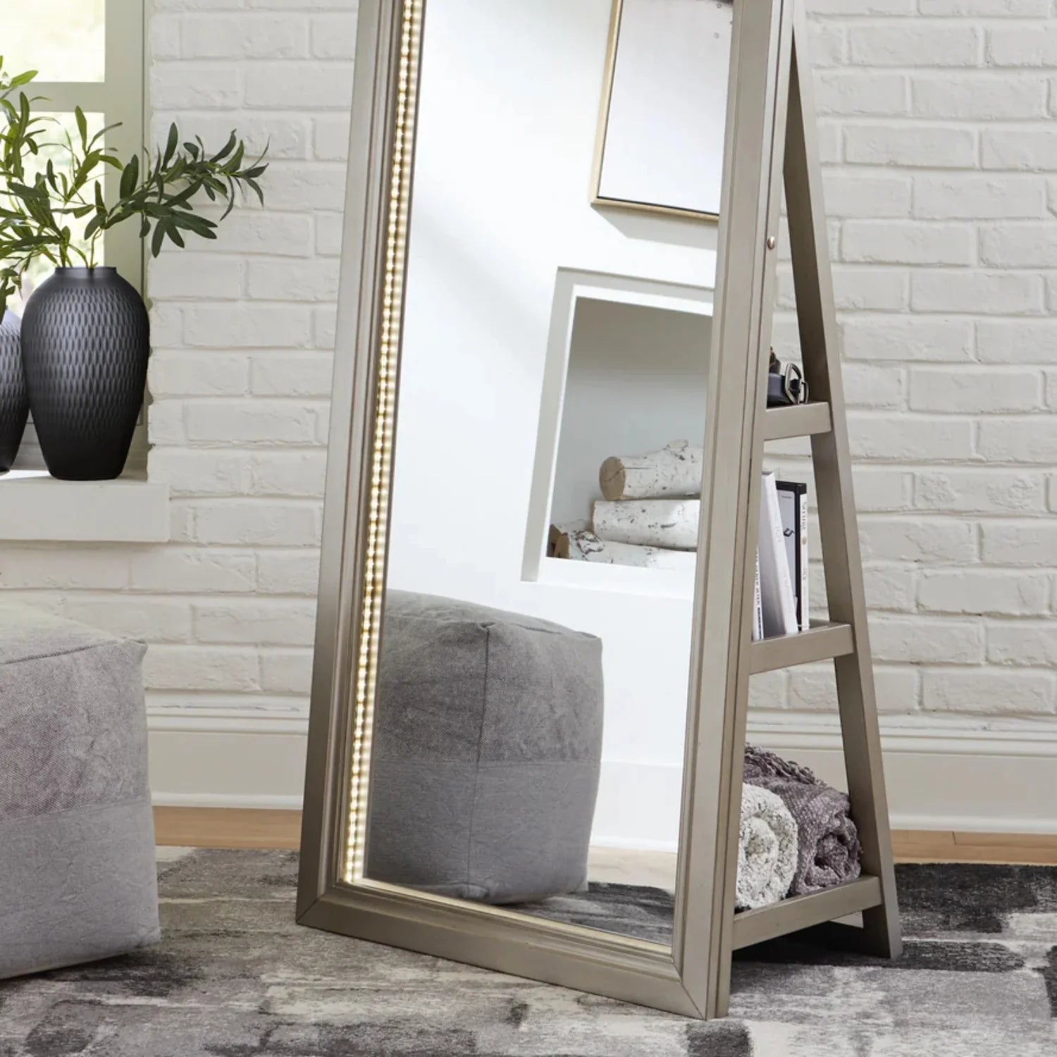 Antwerp Floor Standing Mirror with Storage