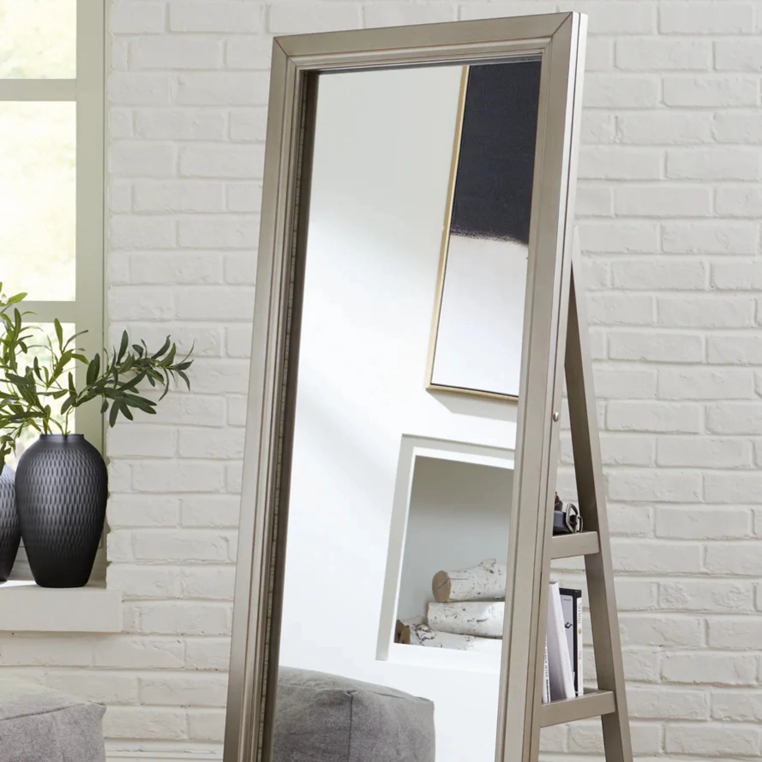 Antwerp Floor Standing Mirror with Storage