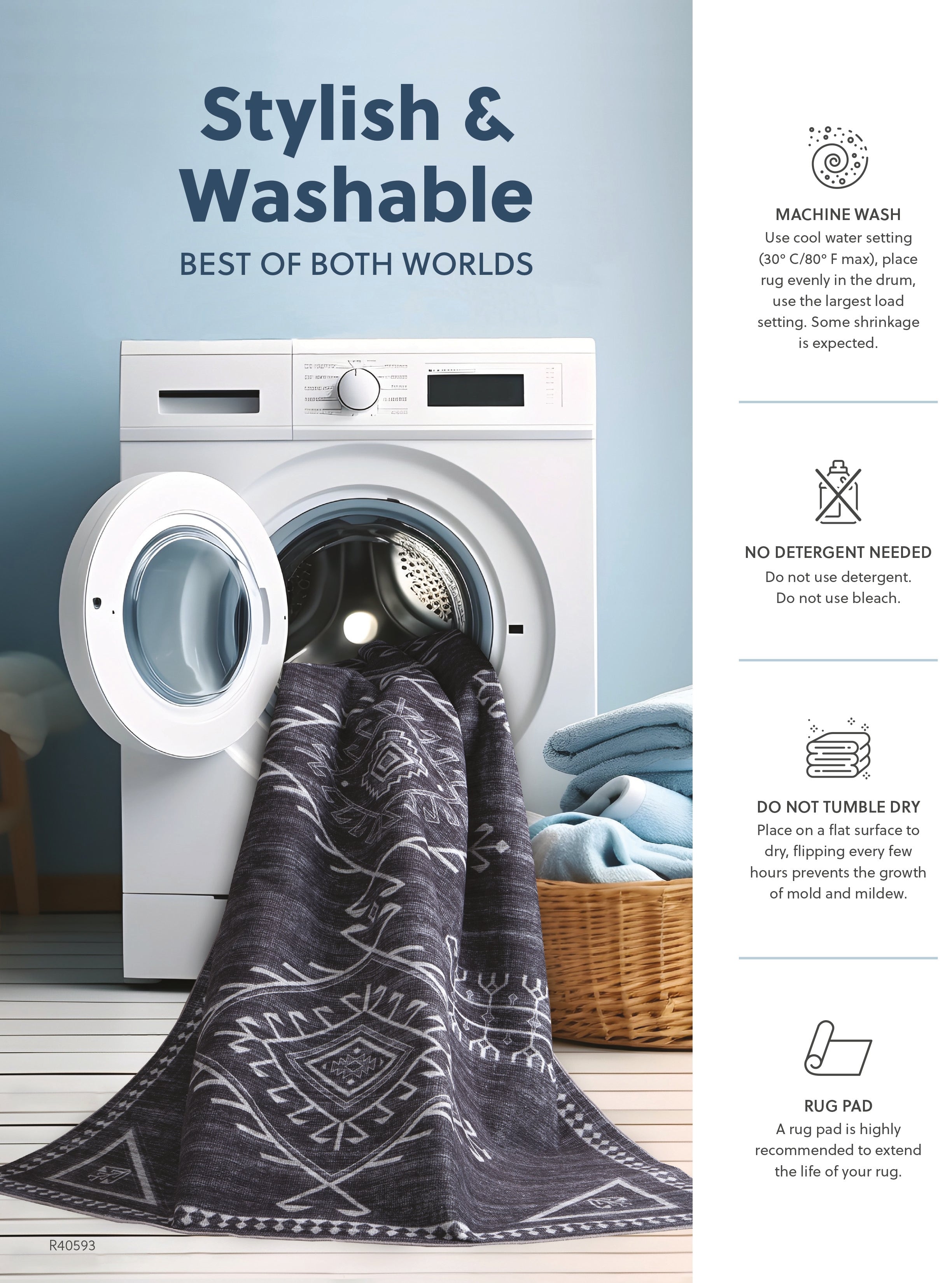 Anaben 5' x 7' Washable Rug