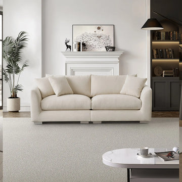 Melbourne Feather Sofa: Ultimate Comfort & Modern Design Beige / 3 Seater