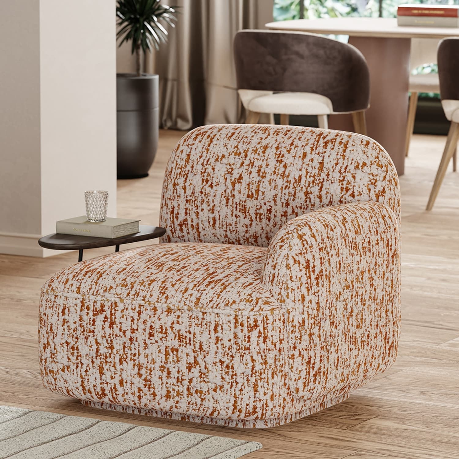 Savannah Accent Armchair - Mustard Bouclé Weave