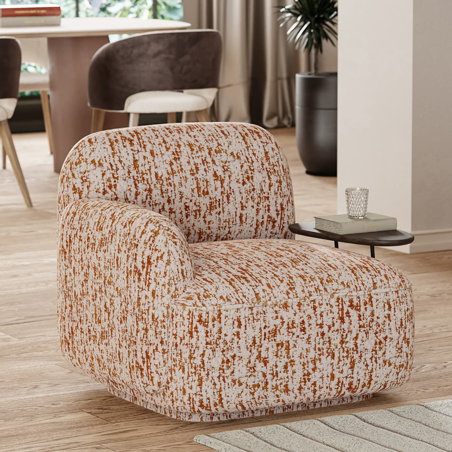 Savannah Accent Armchair - Mustard Bouclé Weave