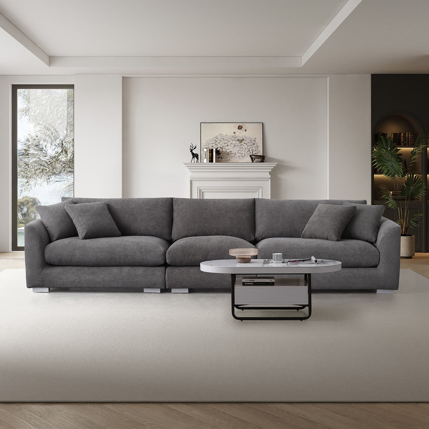 Sydney Feather 2.0 Sofa + Ottoman - Grey