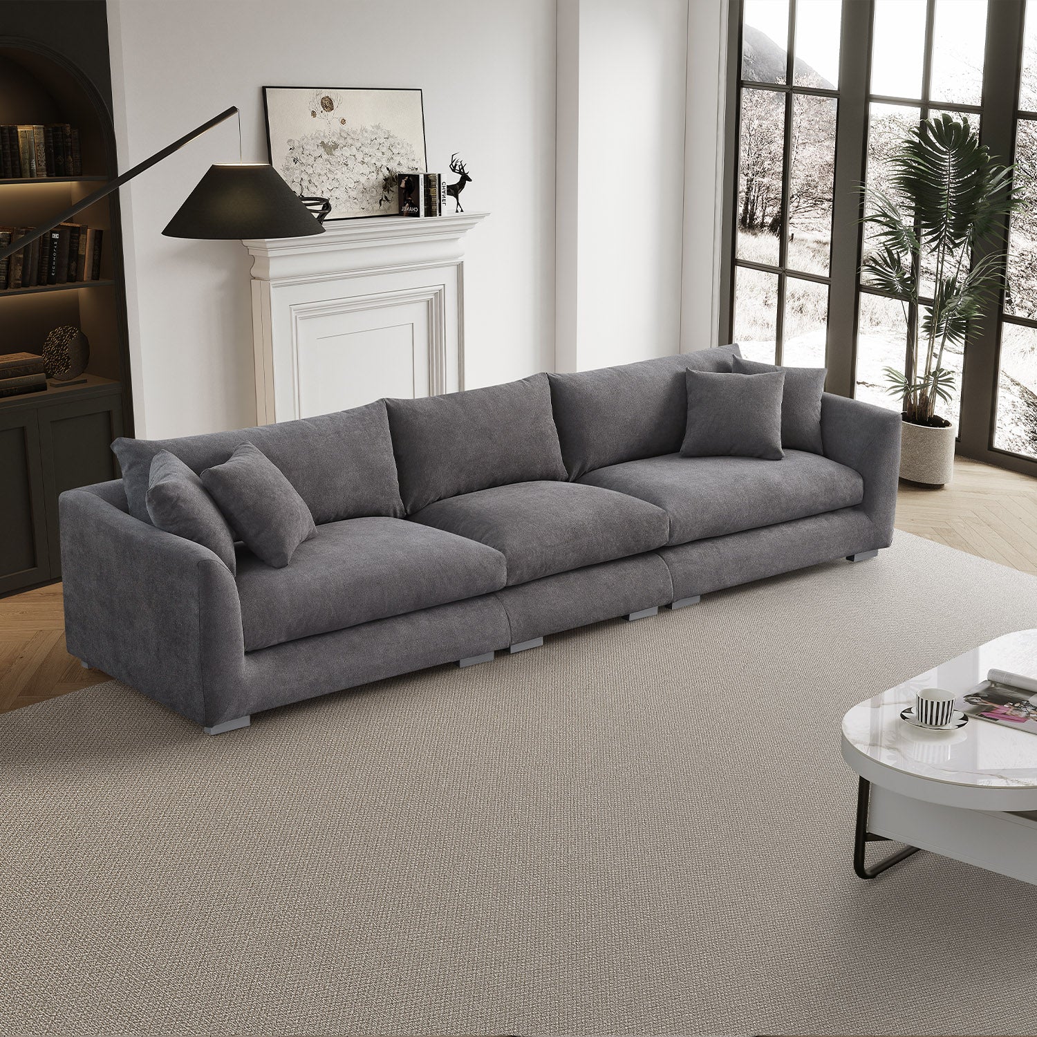 Sydney Feather 2.0 Sofa + Ottoman - Grey